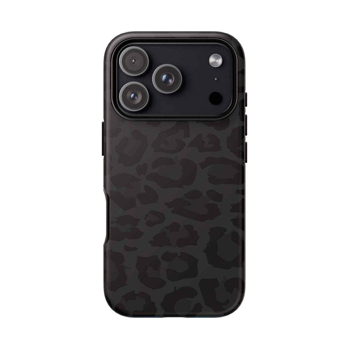 Black Leopard Print Tough Phone Case