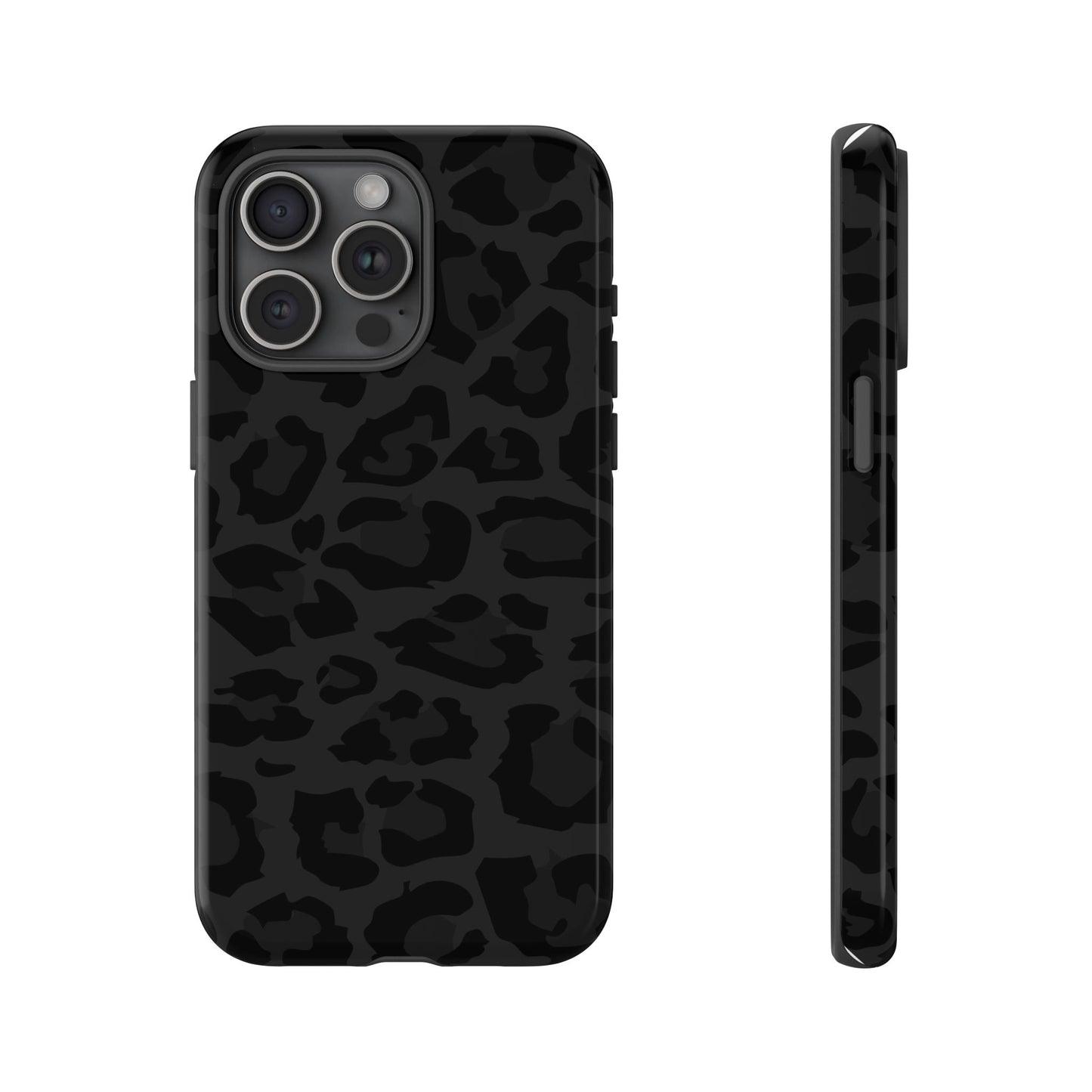 Black Leopard Print Tough Phone Case