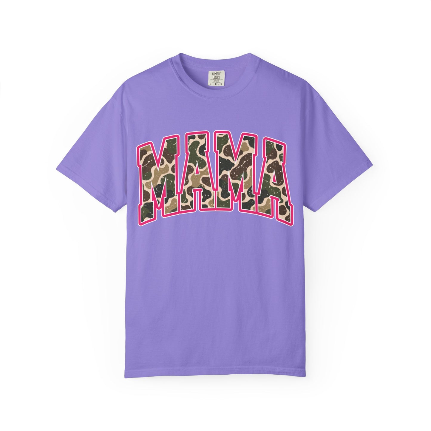 Mama Leopard Print Pink Outline "MAMA" T-Shirt