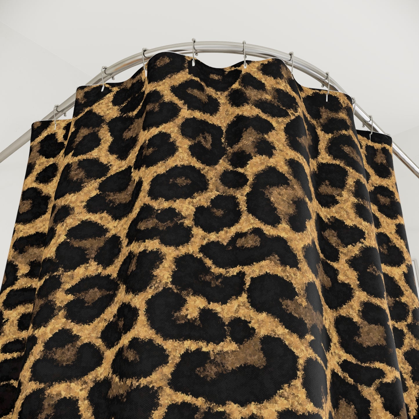 Leopard Print Shower Curtain — Bold Animal Print Bathroom Decor