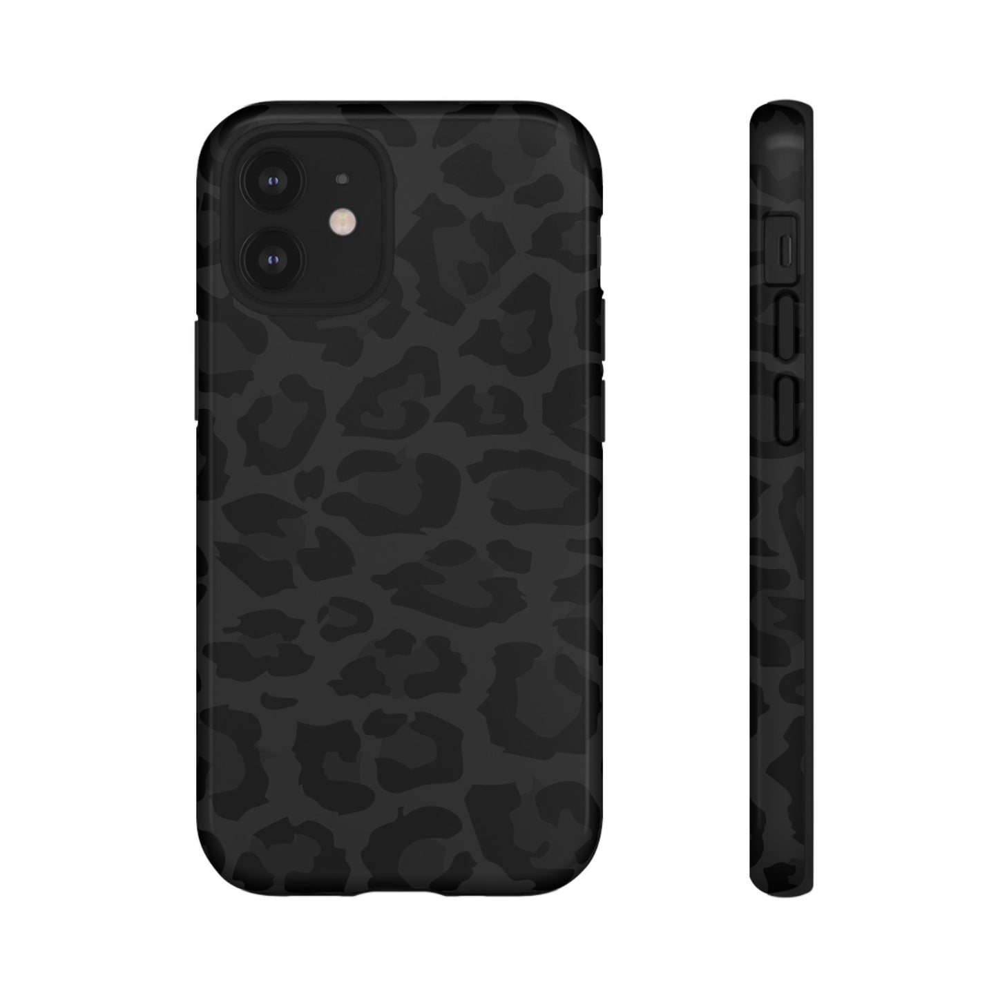 Black Leopard Print Tough Phone Case