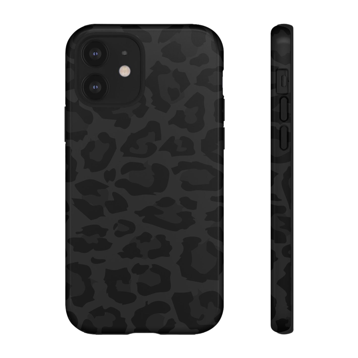 Black Leopard Print Tough Phone Case