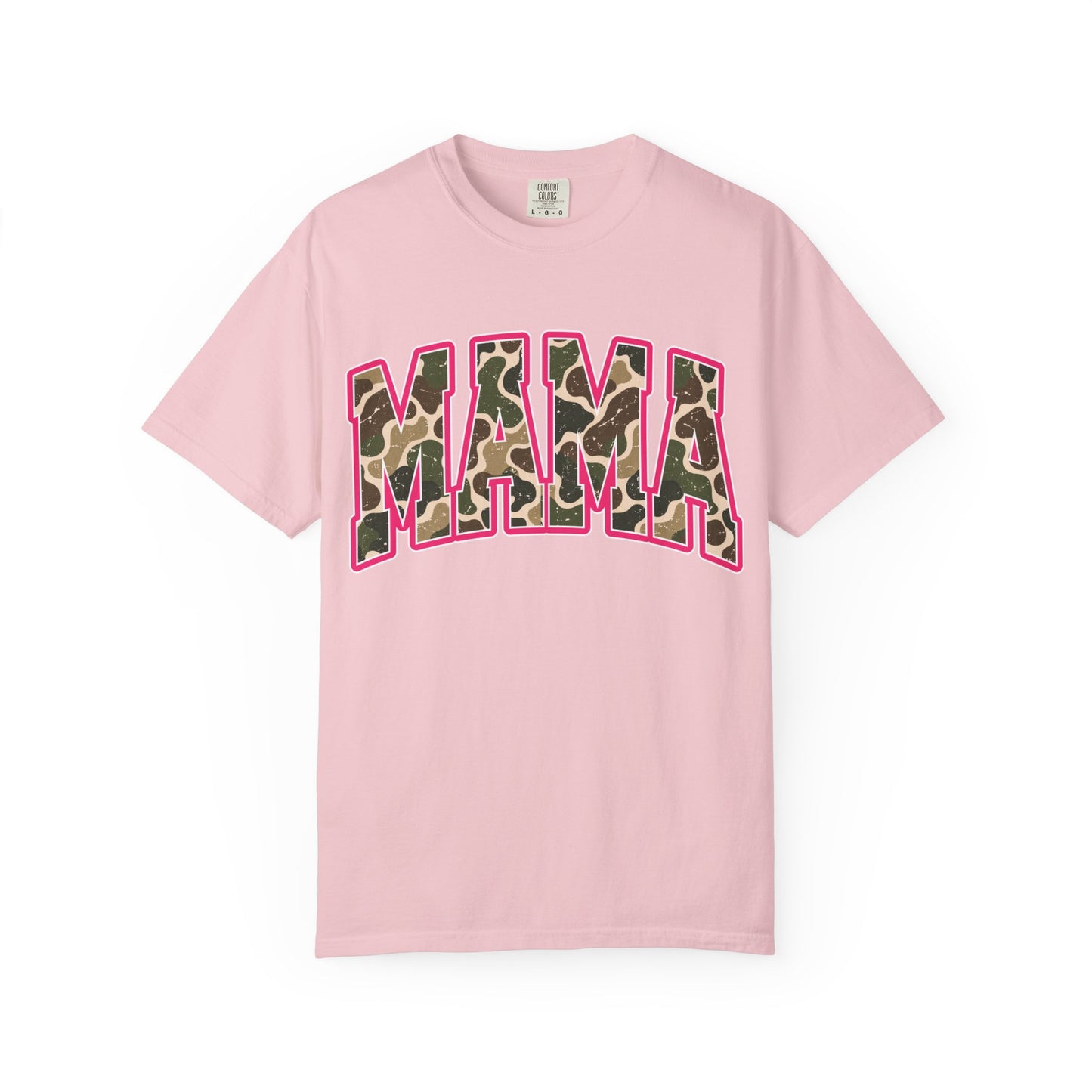 Mama Leopard Print Pink Outline "MAMA" T-Shirt