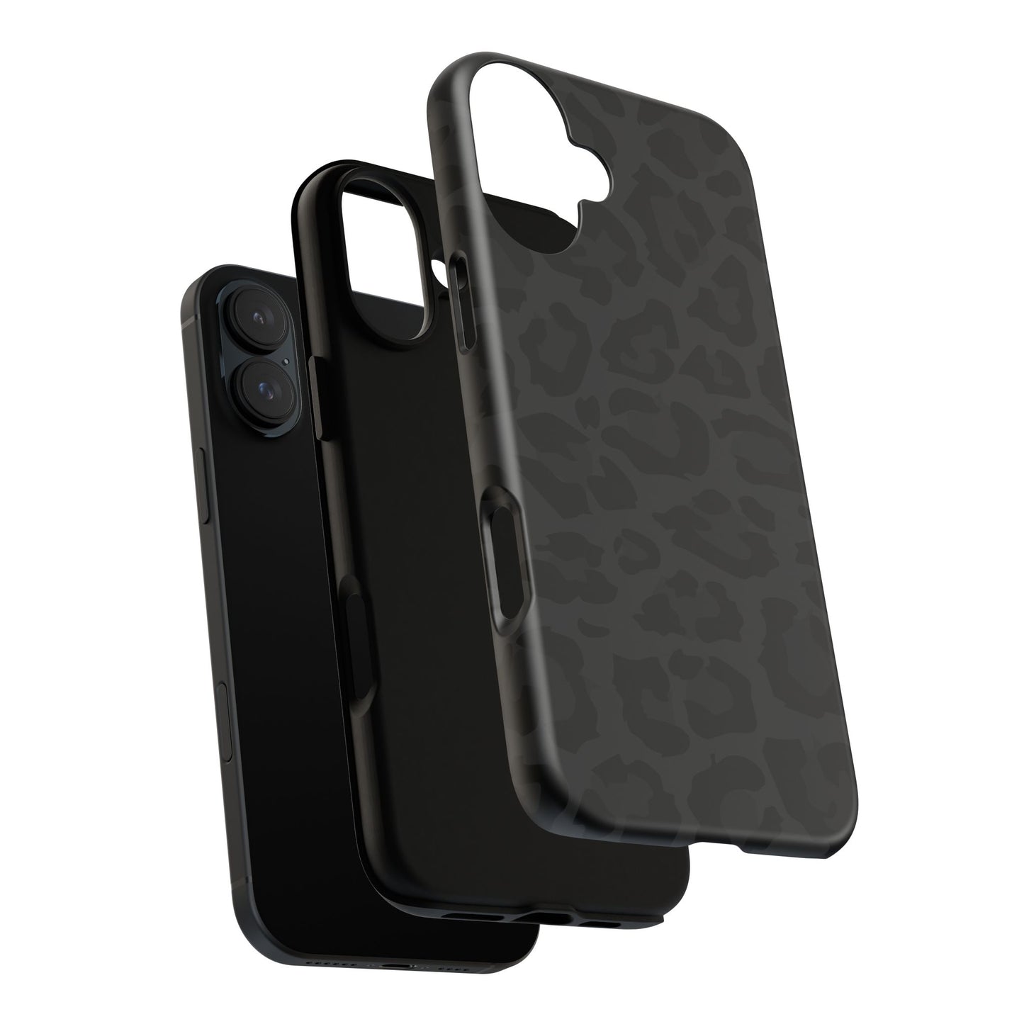 Black Leopard Print Tough Phone Case