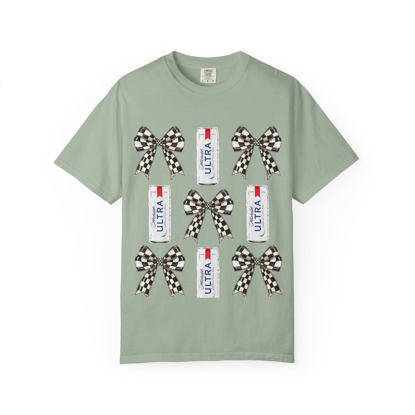 Checkered Bow & Can Graphic T-Shirt
