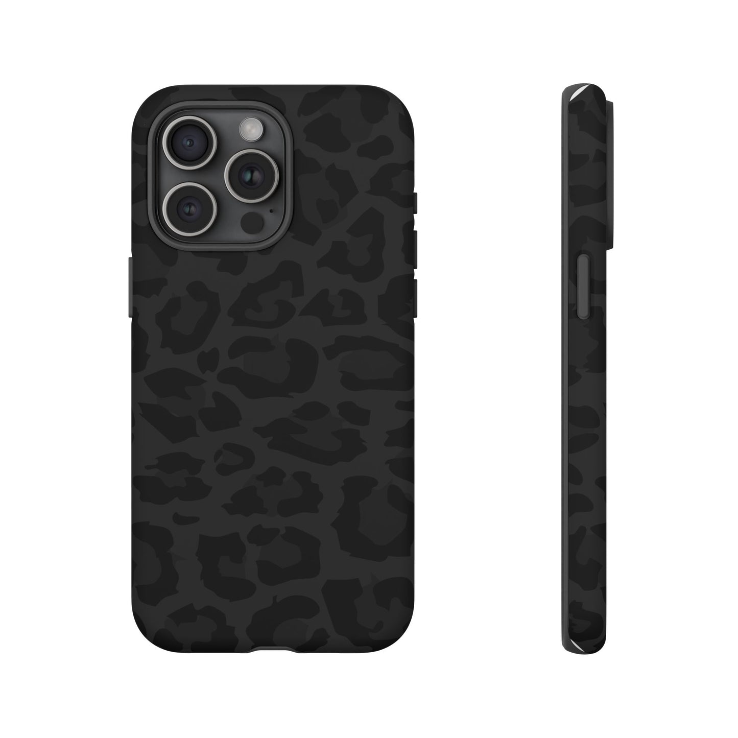 Black Leopard Print Tough Phone Case