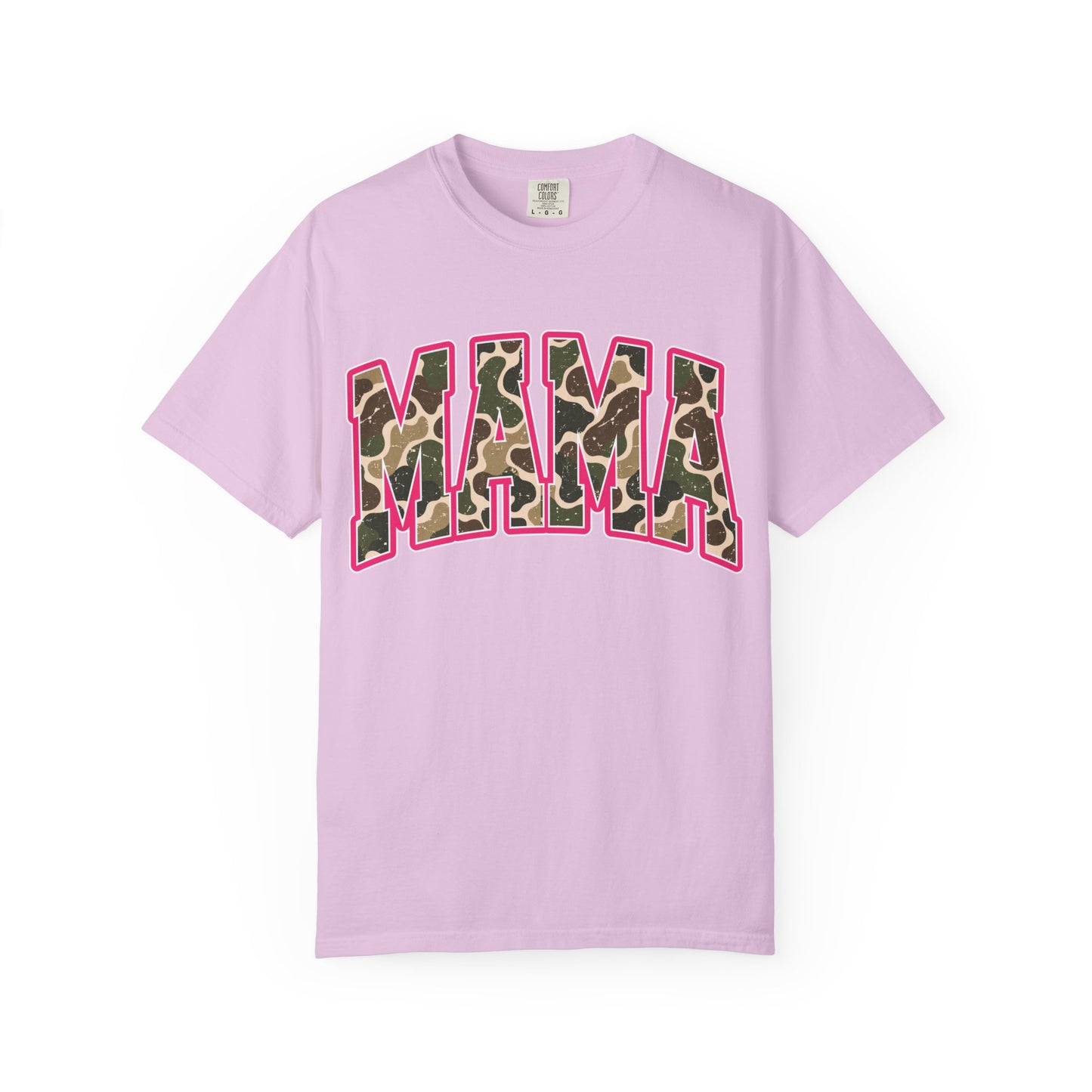 Mama Leopard Print Pink Outline "MAMA" T-Shirt