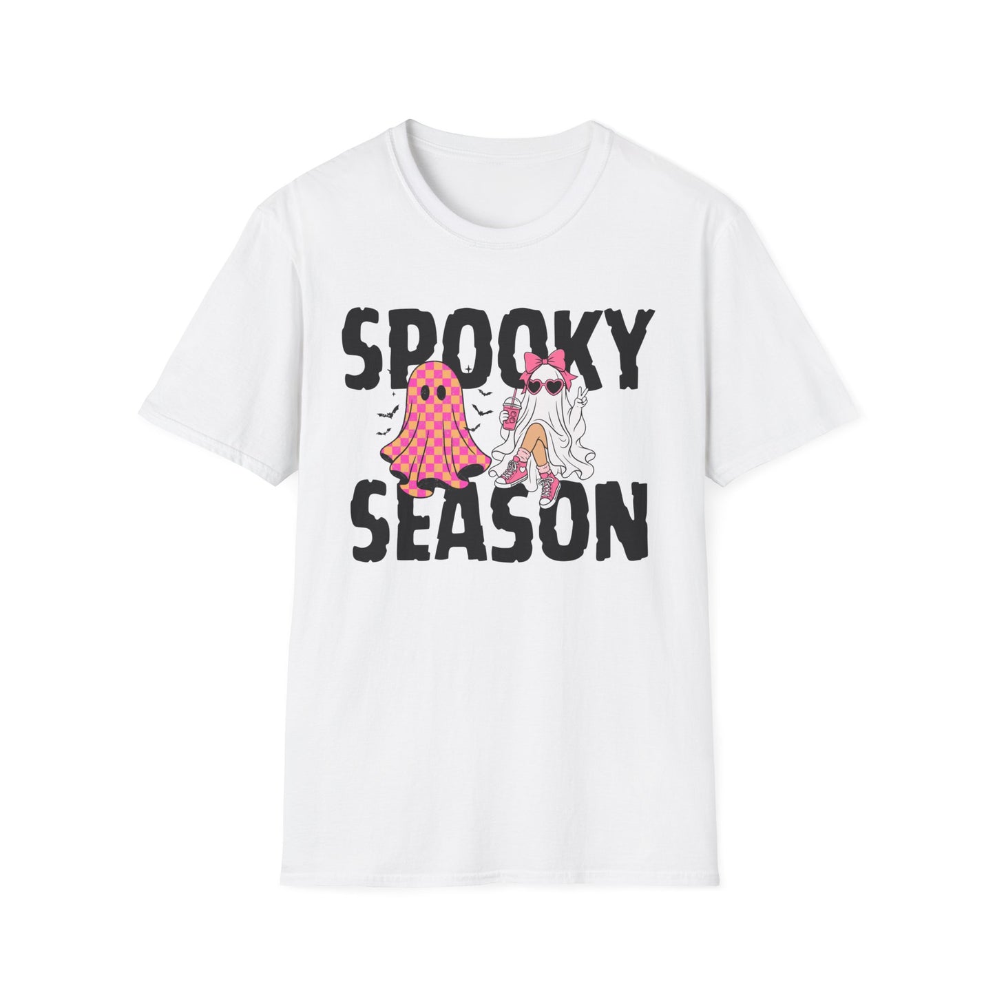 Spooky Season T-Shirt — Cute Ghost & Glam Halloween Tee