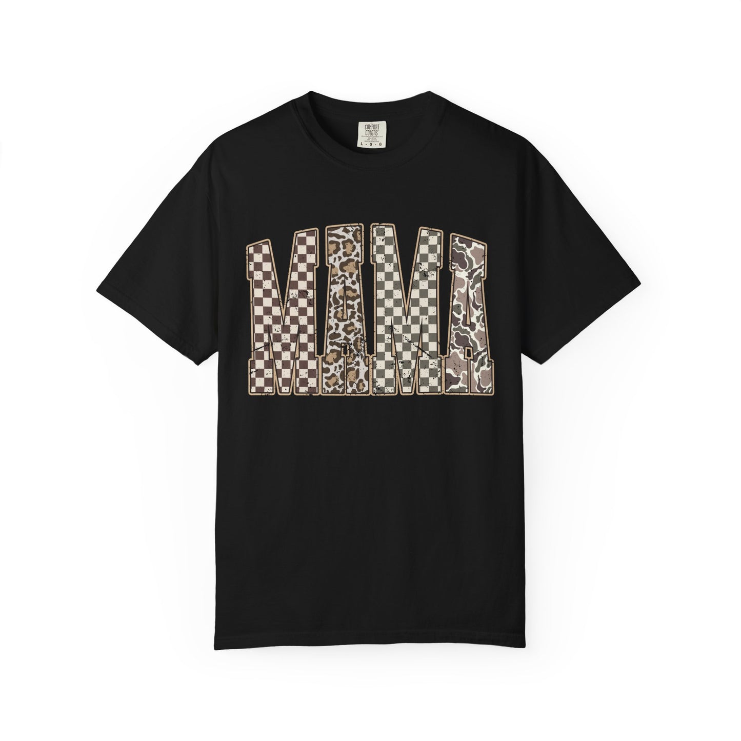 Mama Checkerboard Pattern Tee