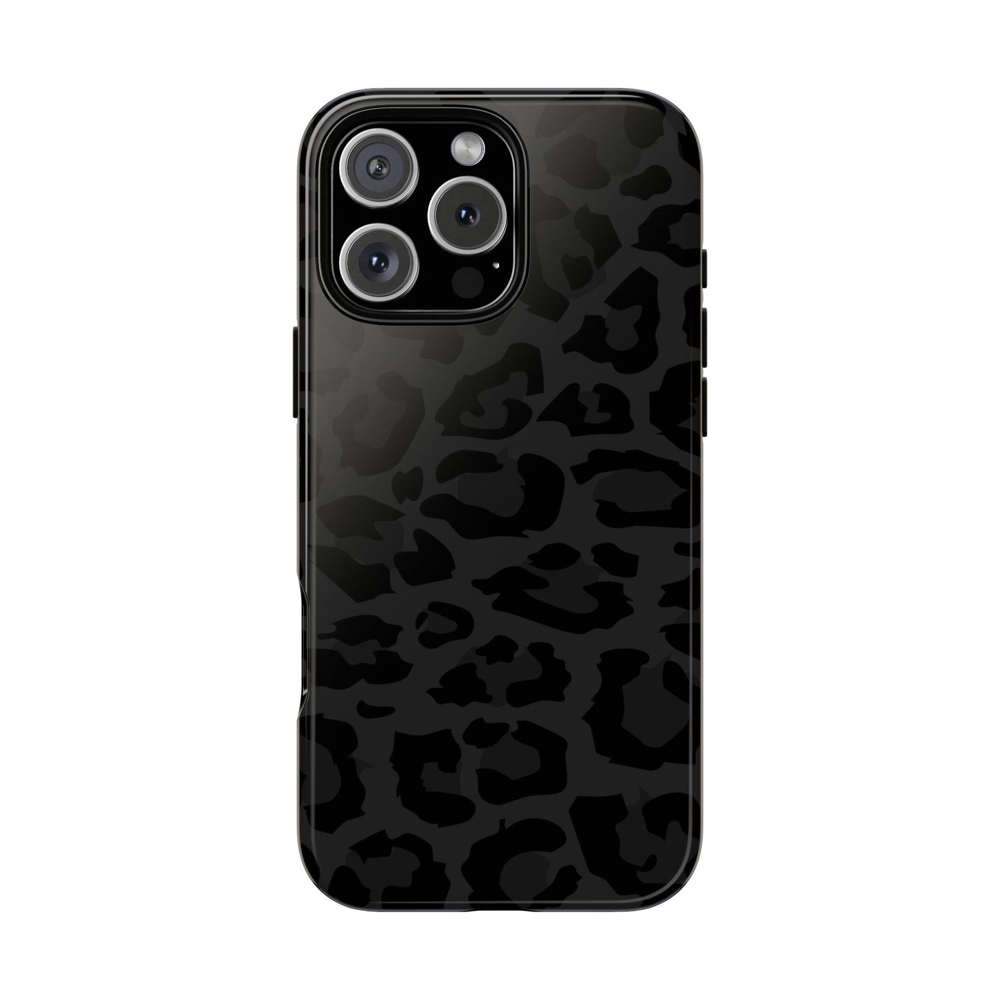 Black Leopard Print Tough Phone Case
