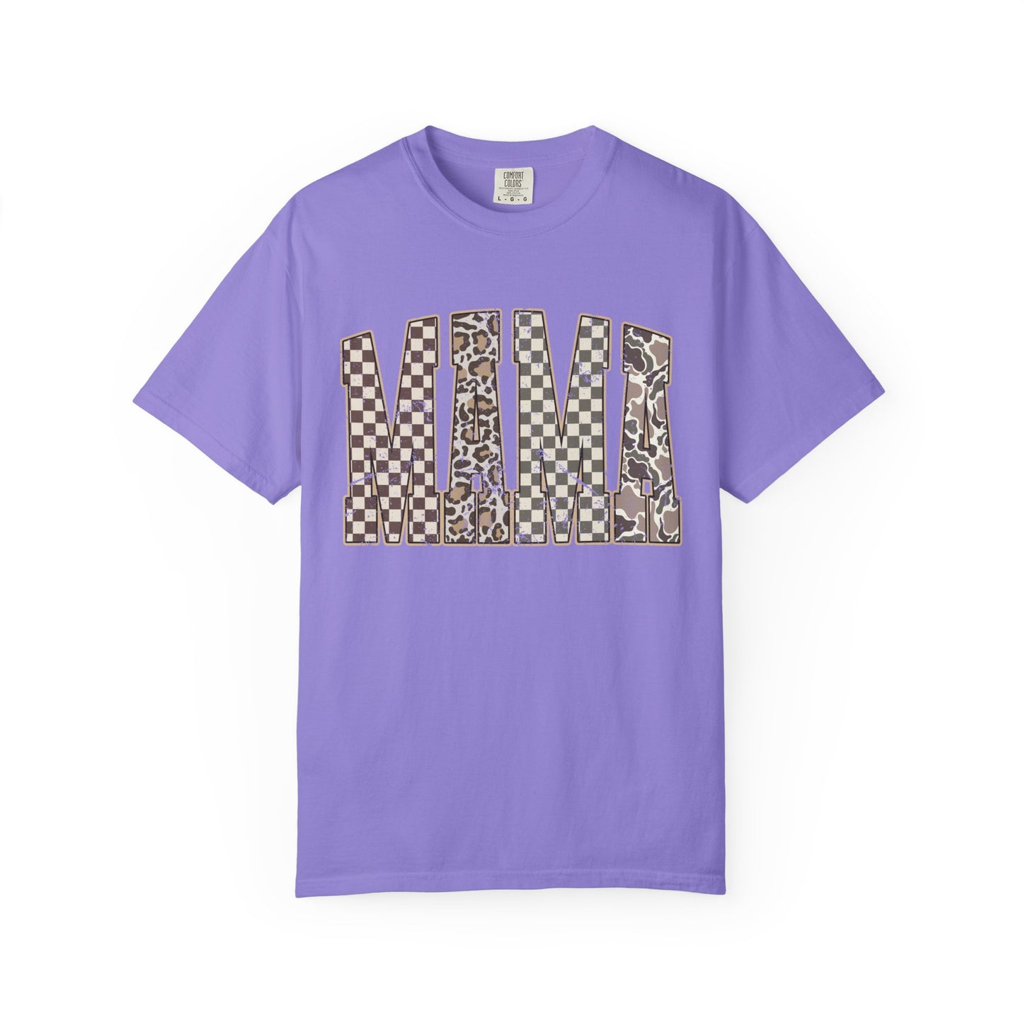 Mama Checkerboard Pattern Tee