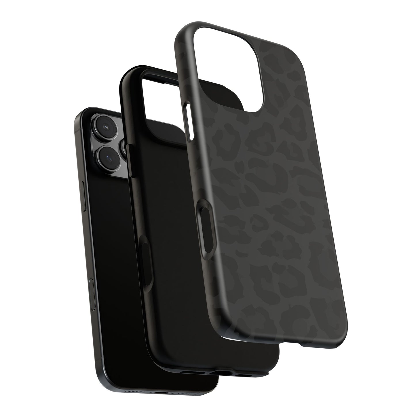Black Leopard Print Tough Phone Case
