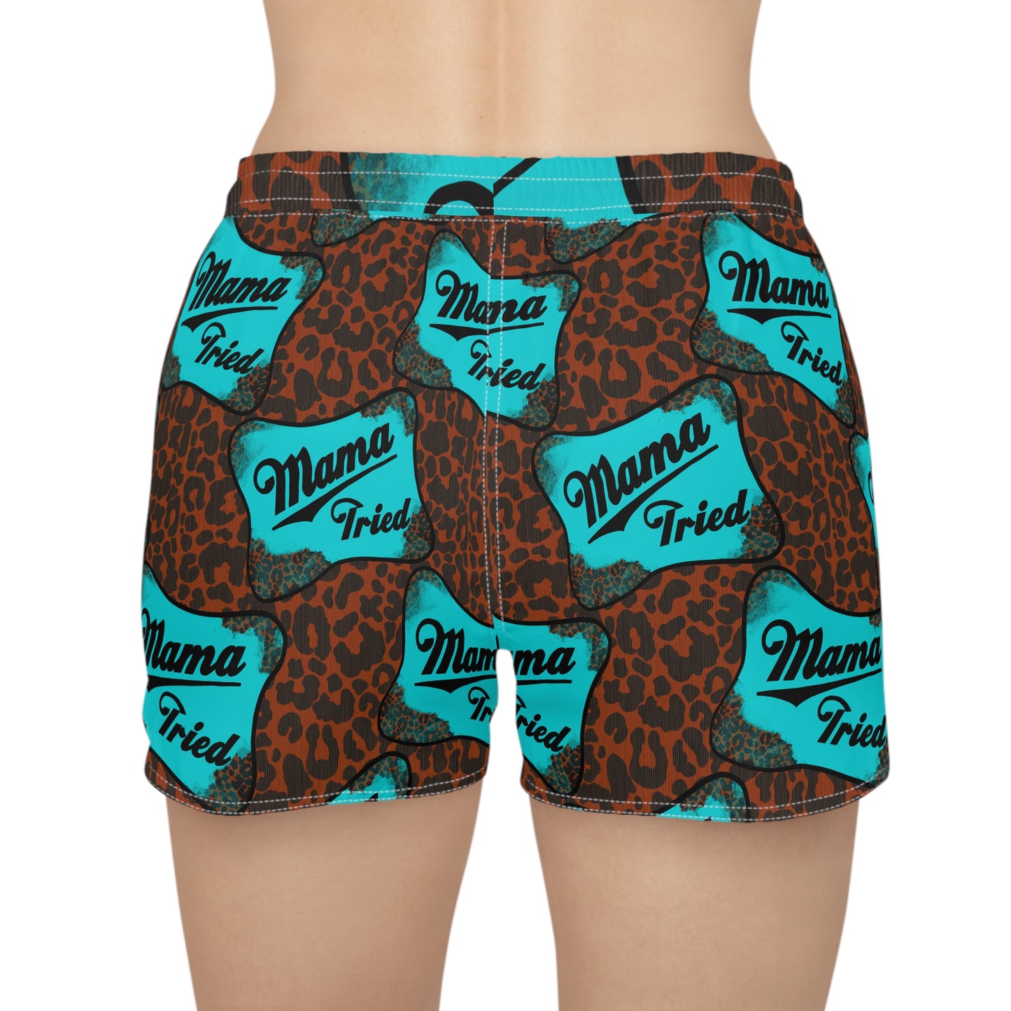 Mama Tried Leopard Print Casual Shorts