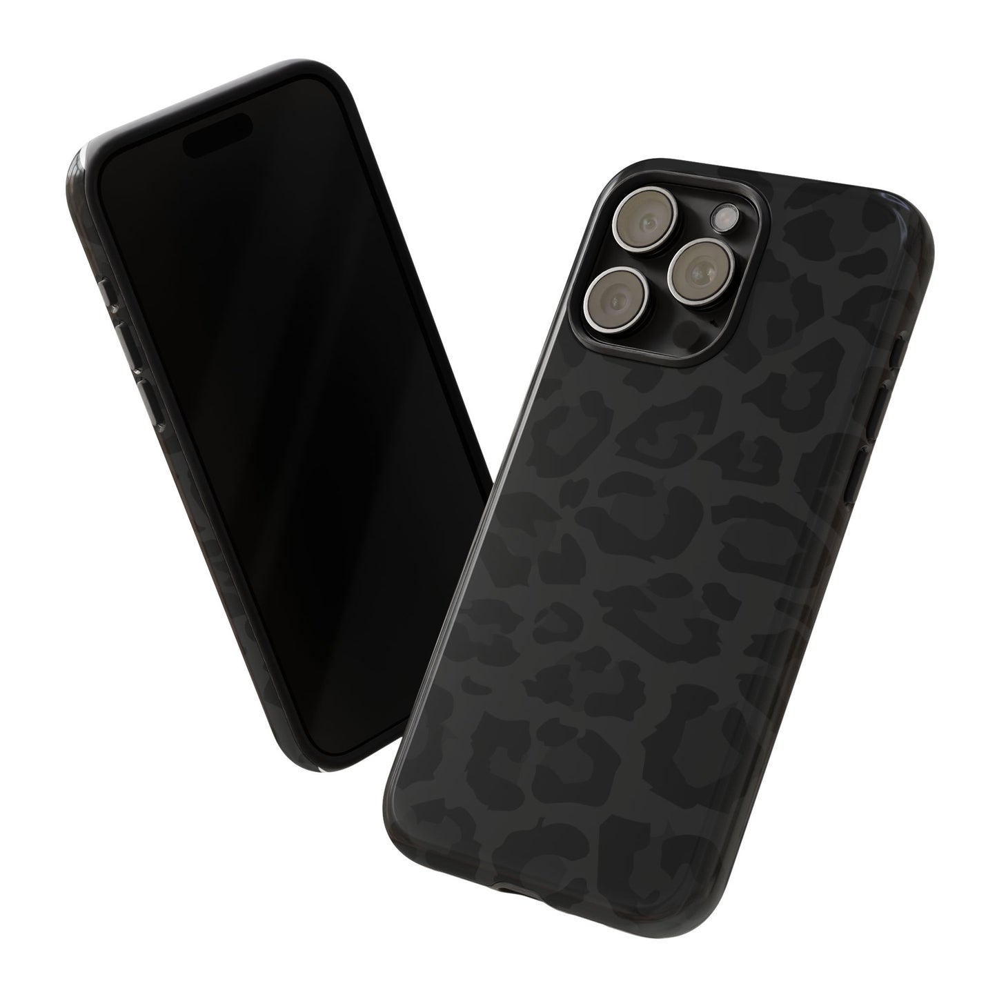 Black Leopard Print Tough Phone Case