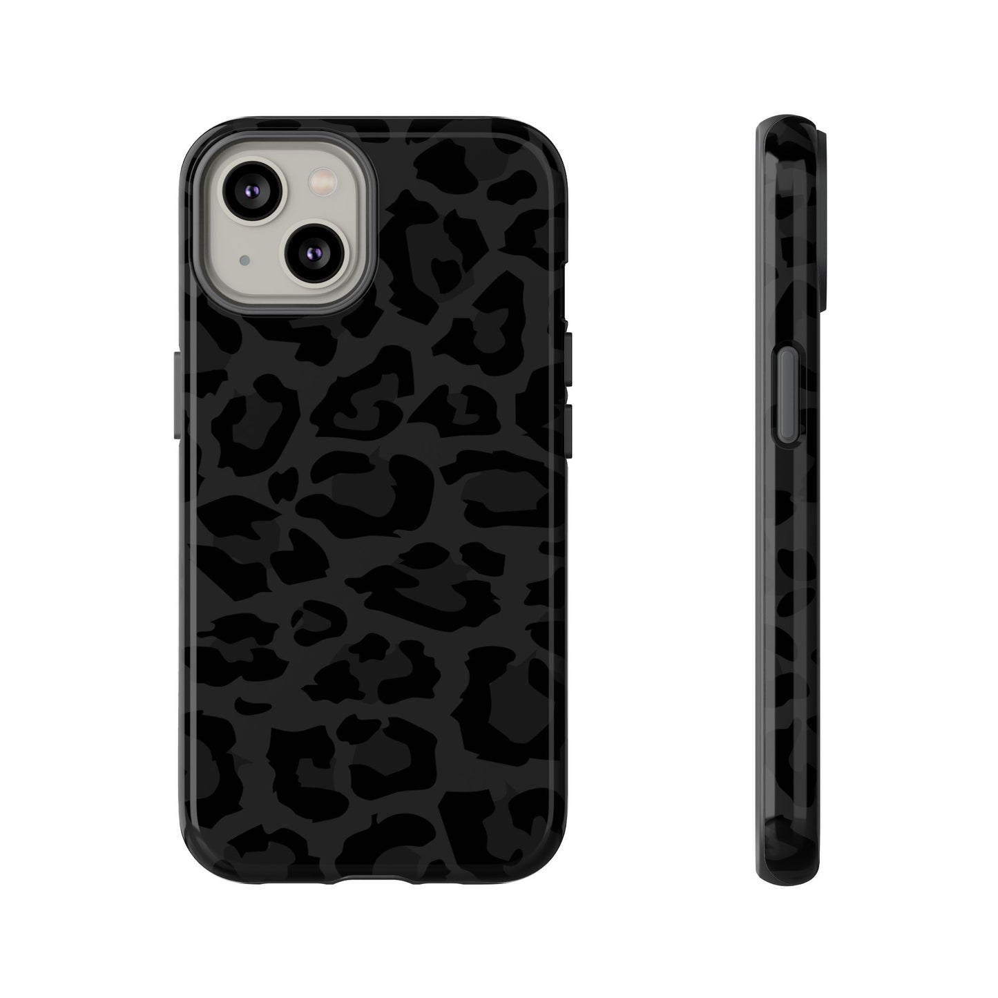 Black Leopard Print Tough Phone Case