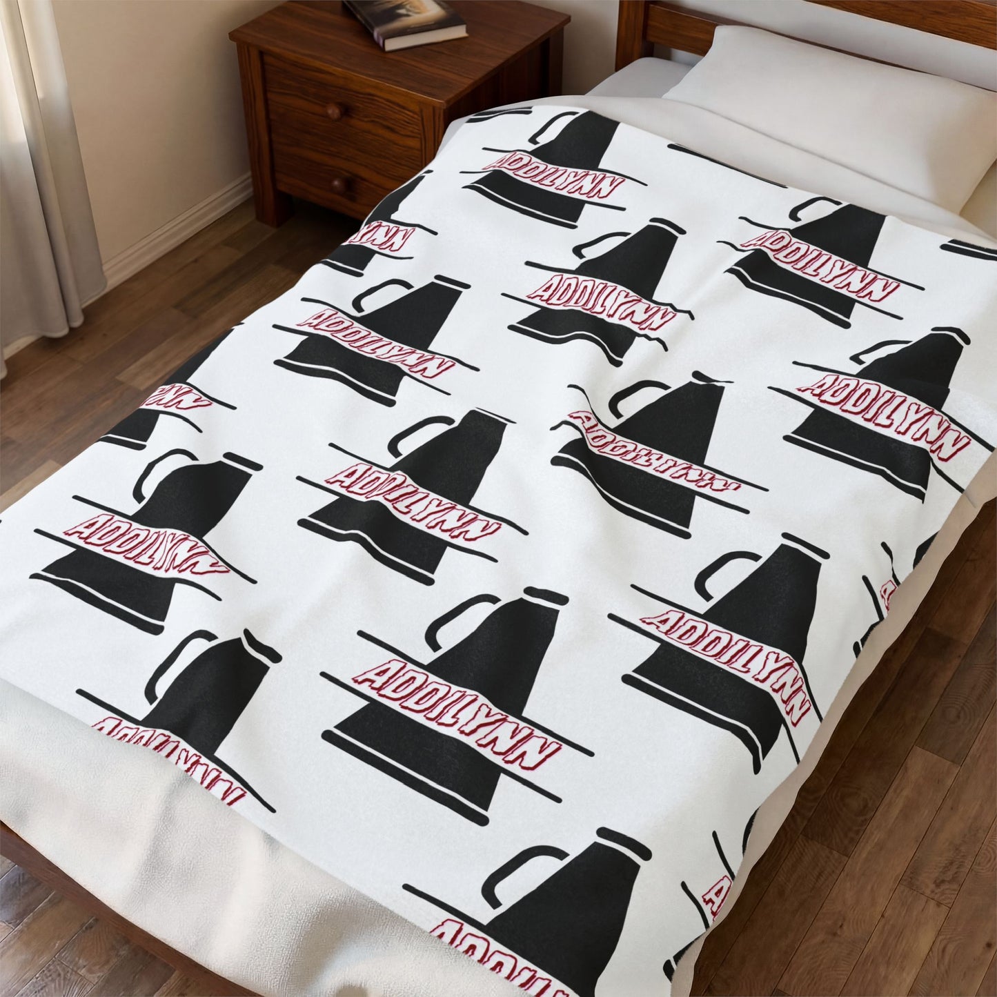 Personalized Coffee Kettle Plush Blanket — Custom Name 'ADDILYN' Cozy Throw