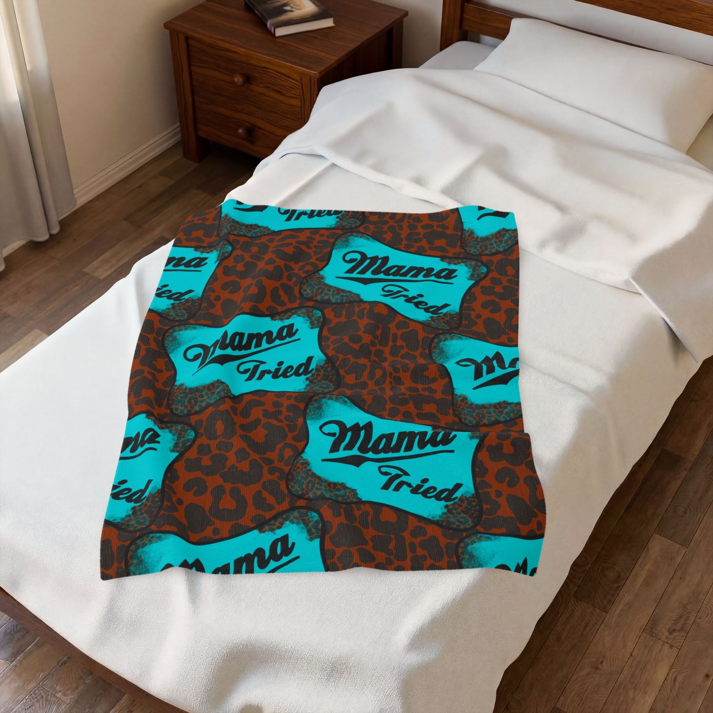 Mama Tried Velveteen Plush Blanket
