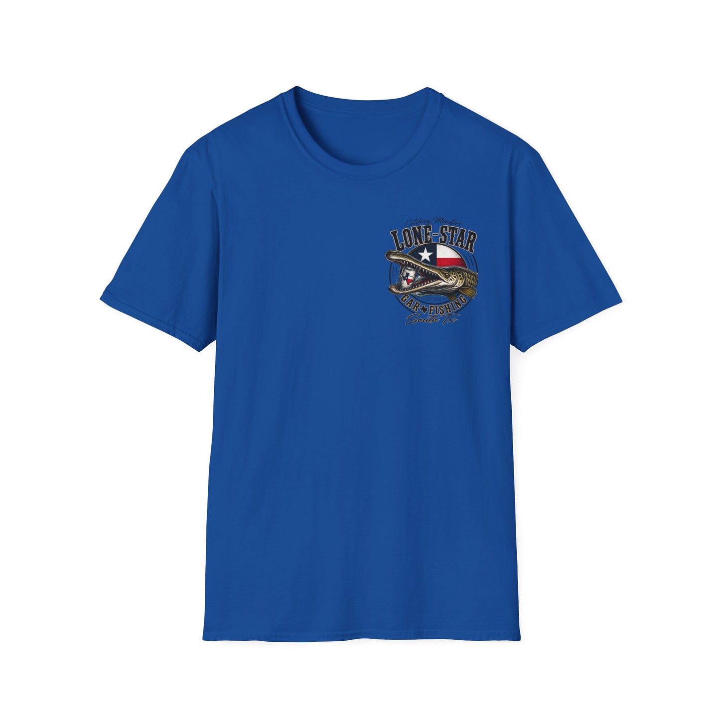 Lone-Star Fishing T-Shirt — "Catching Monster" Texas Flag Bass Shirt