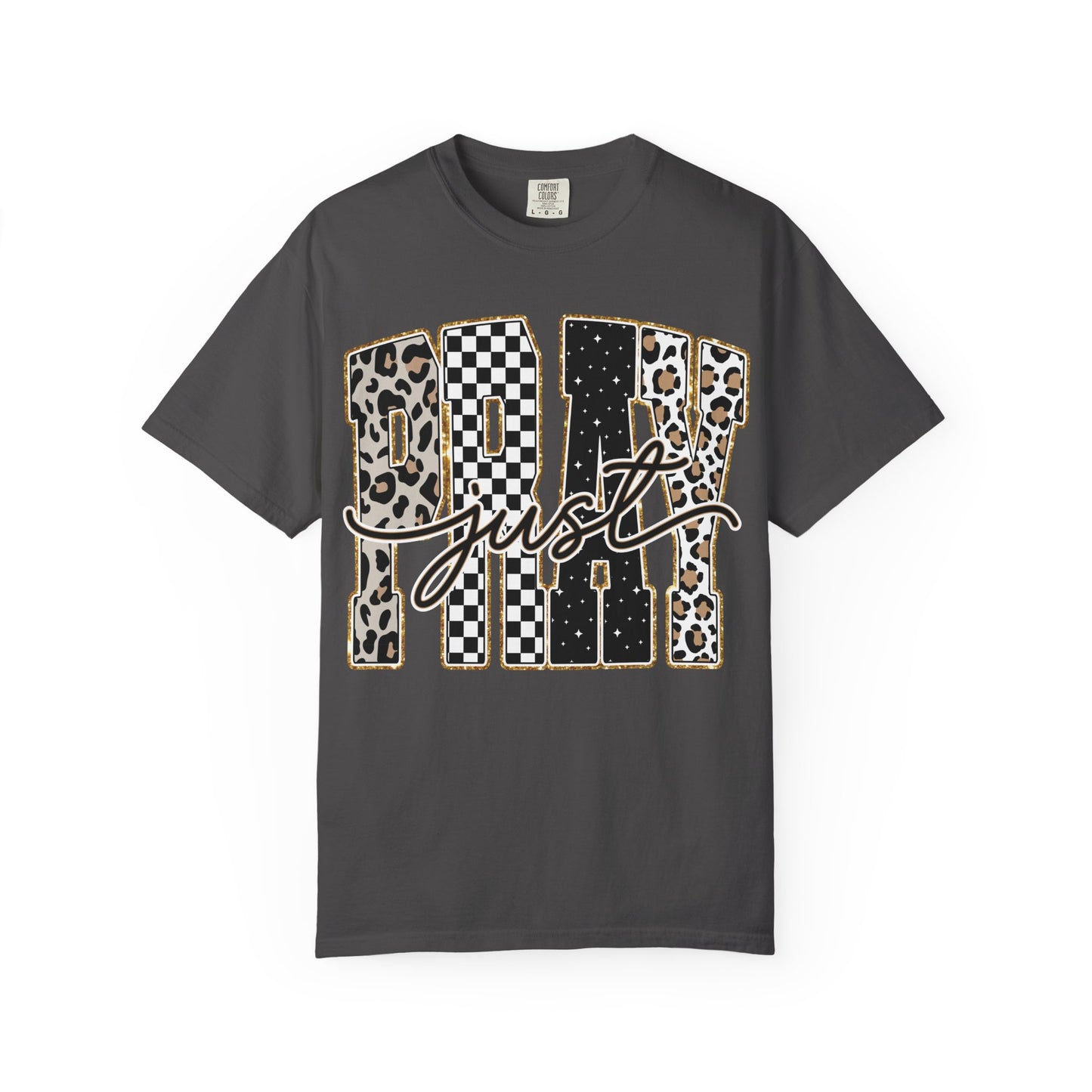 Just Play T-Shirt — Checker & Leopard Graphic Tee
