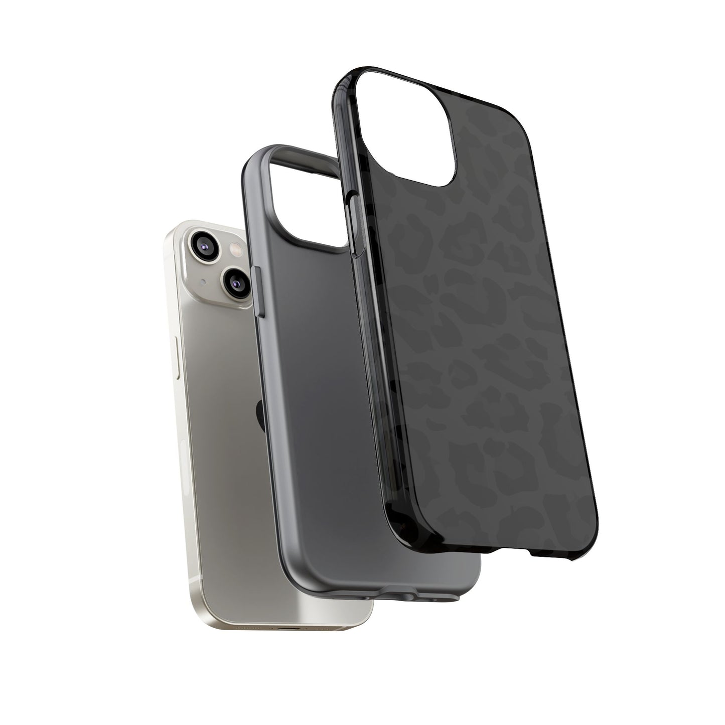 Black Leopard Print Tough Phone Case