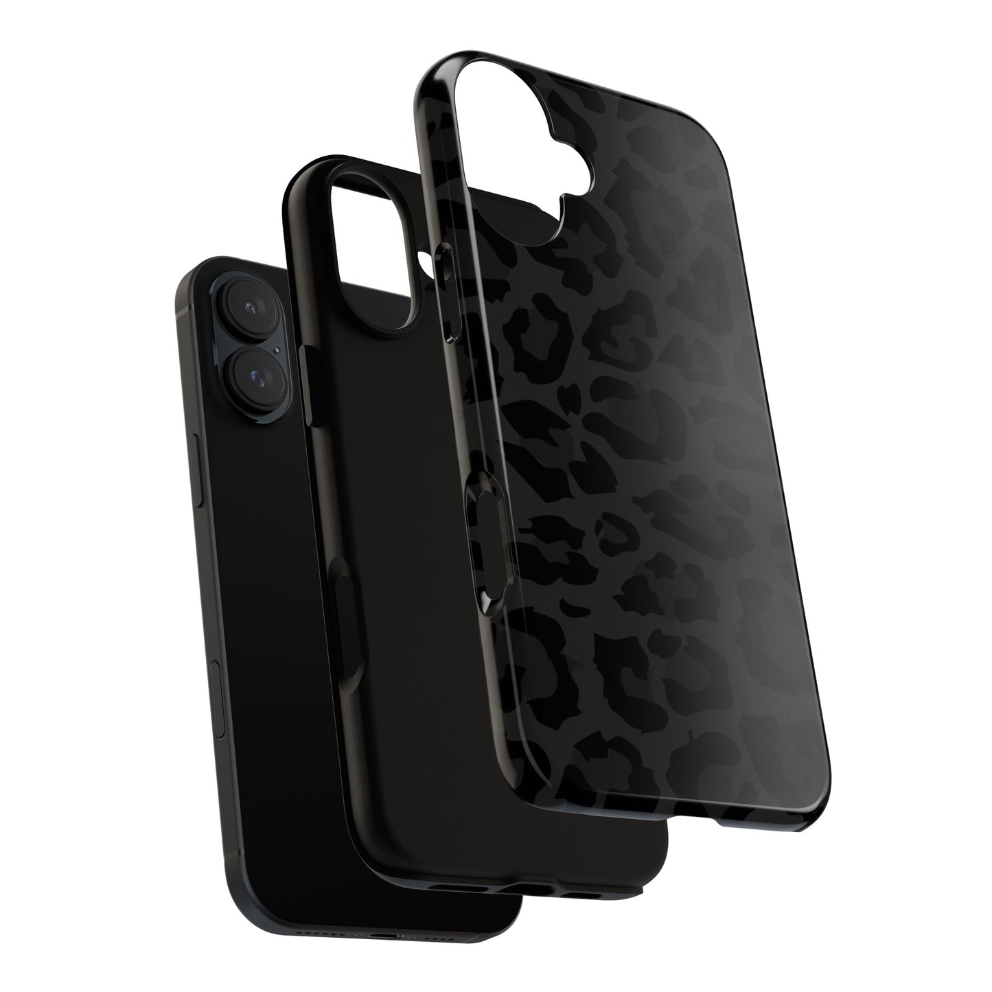 Black Leopard Print Tough Phone Case