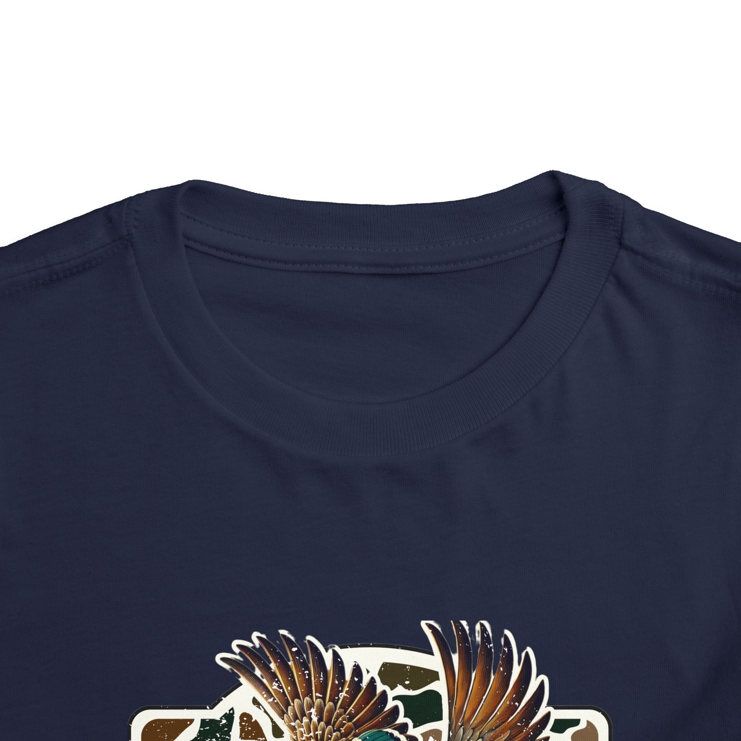 Toddler Tee — Flying Mallard Duck Graphic (Kids Hunting/Camo Outfit)