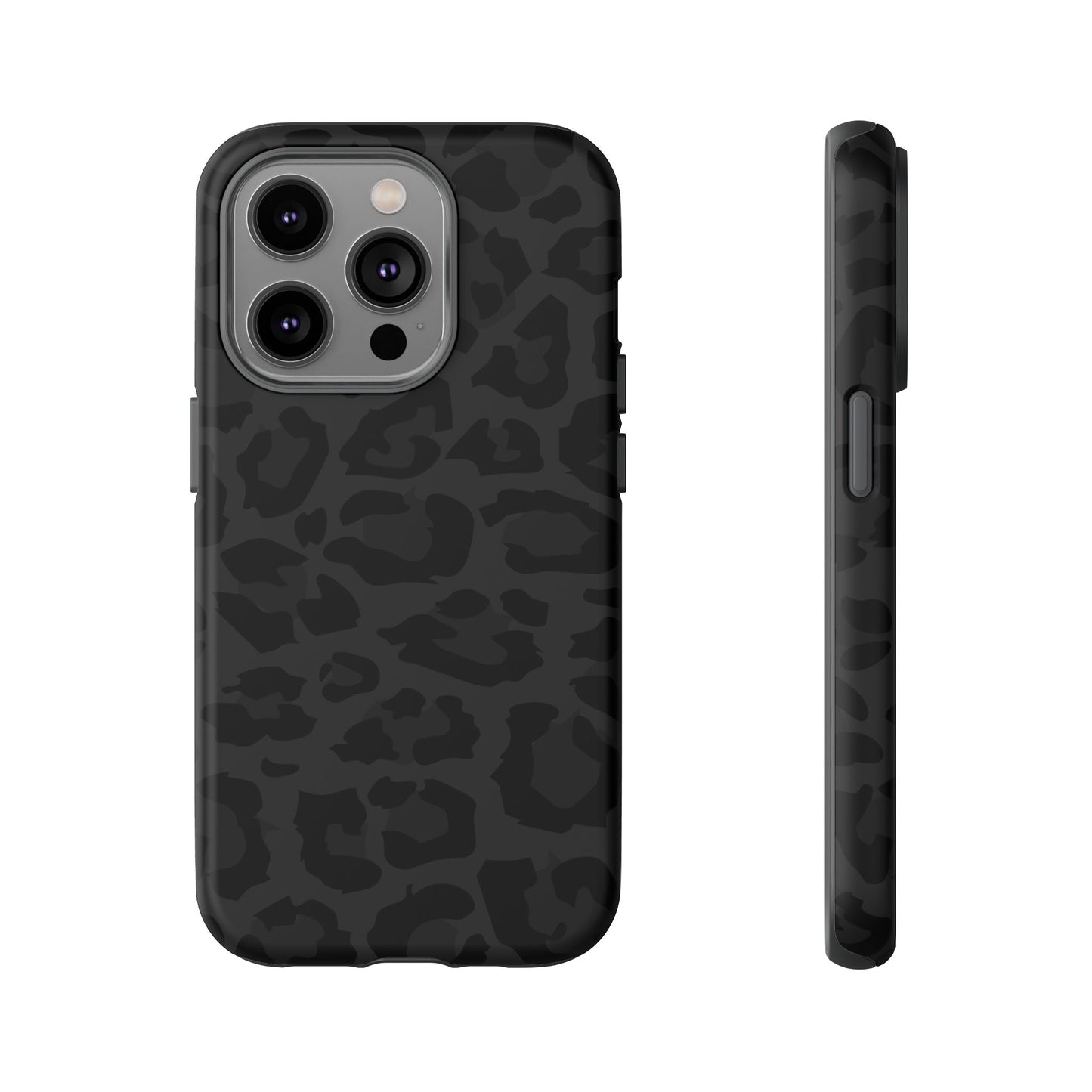 Black Leopard Print Tough Phone Case