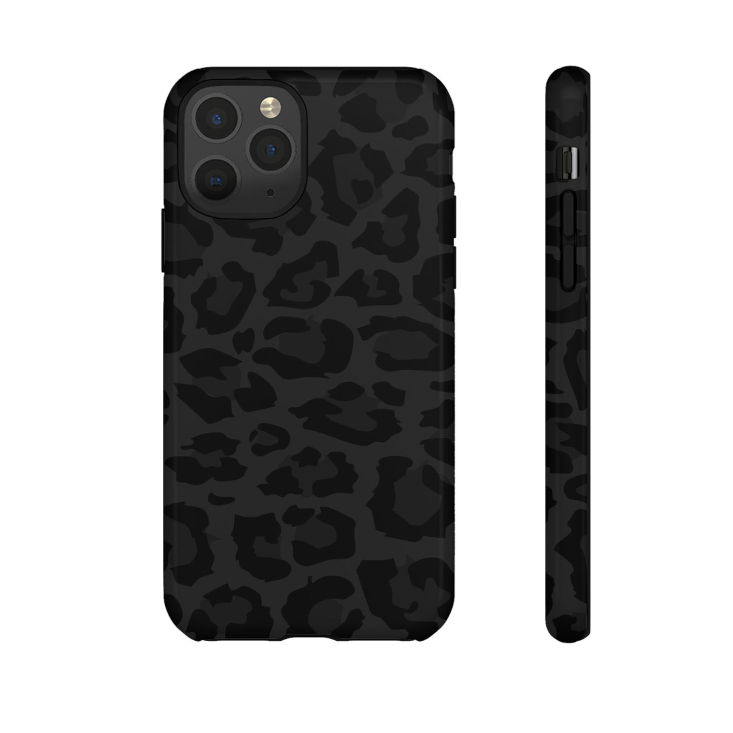 Black Leopard Print Tough Phone Case