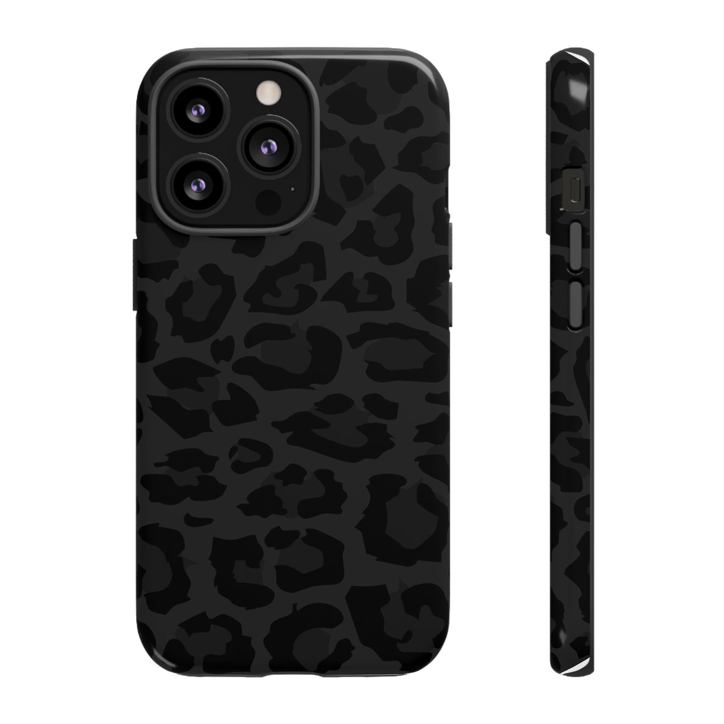 Black Leopard Print Tough Phone Case
