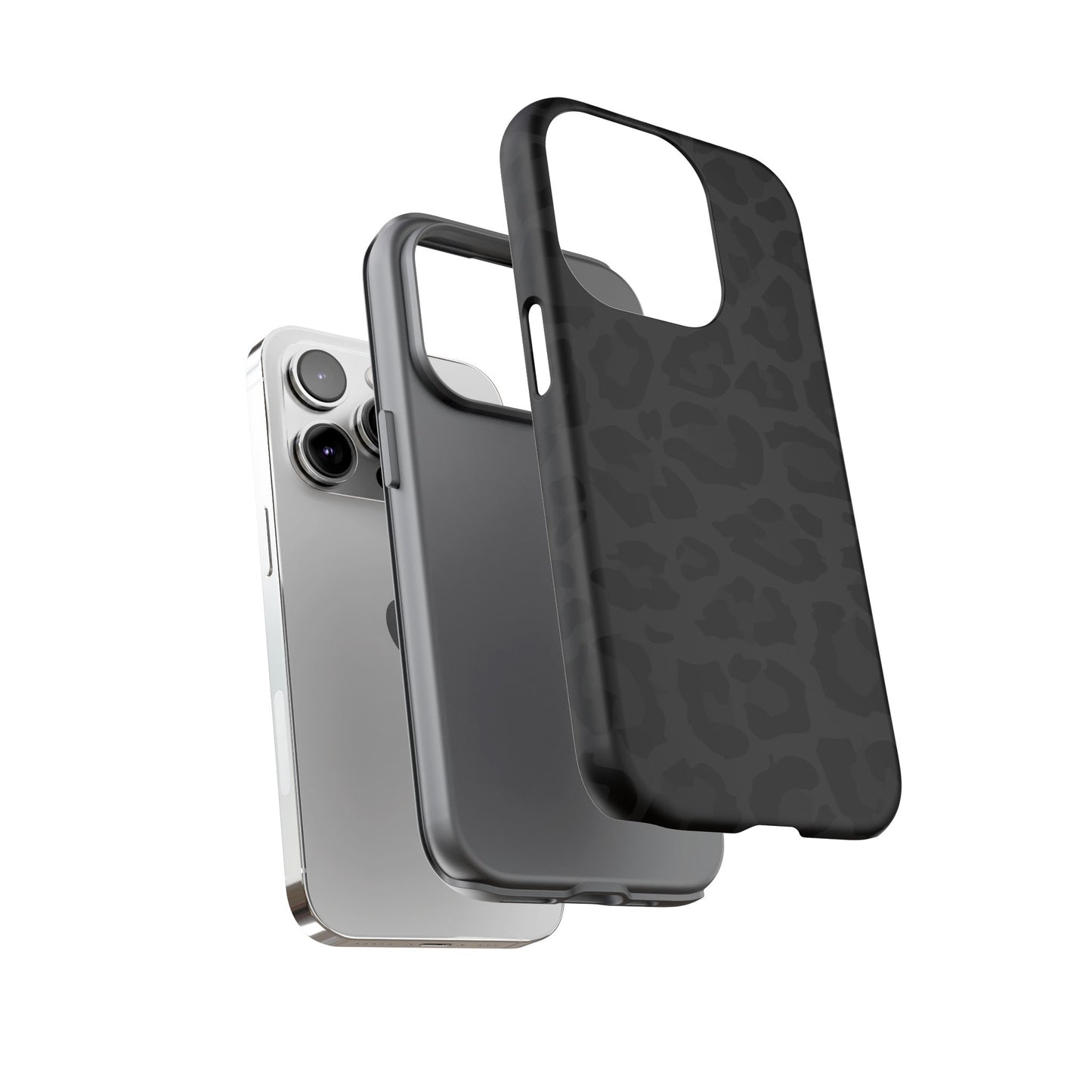 Black Leopard Print Tough Phone Case
