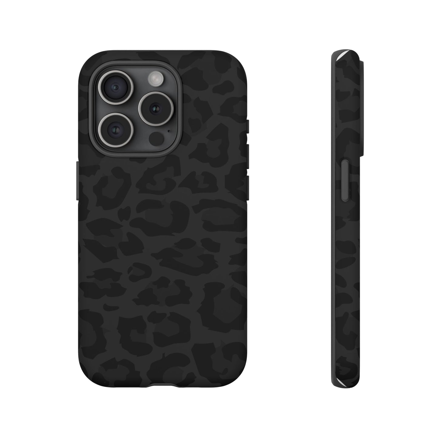 Black Leopard Print Tough Phone Case