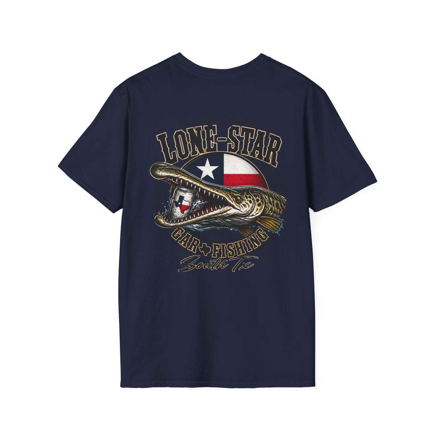 Lone-Star Fishing T-Shirt — "Catching Monster" Texas Flag Bass Shirt