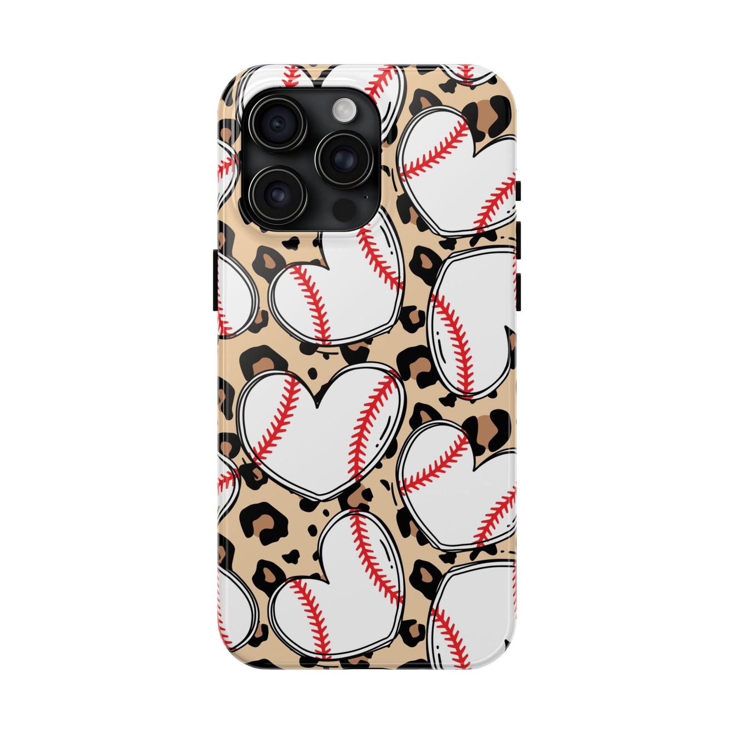 Leopard Baseball Heart Tough Phone Case