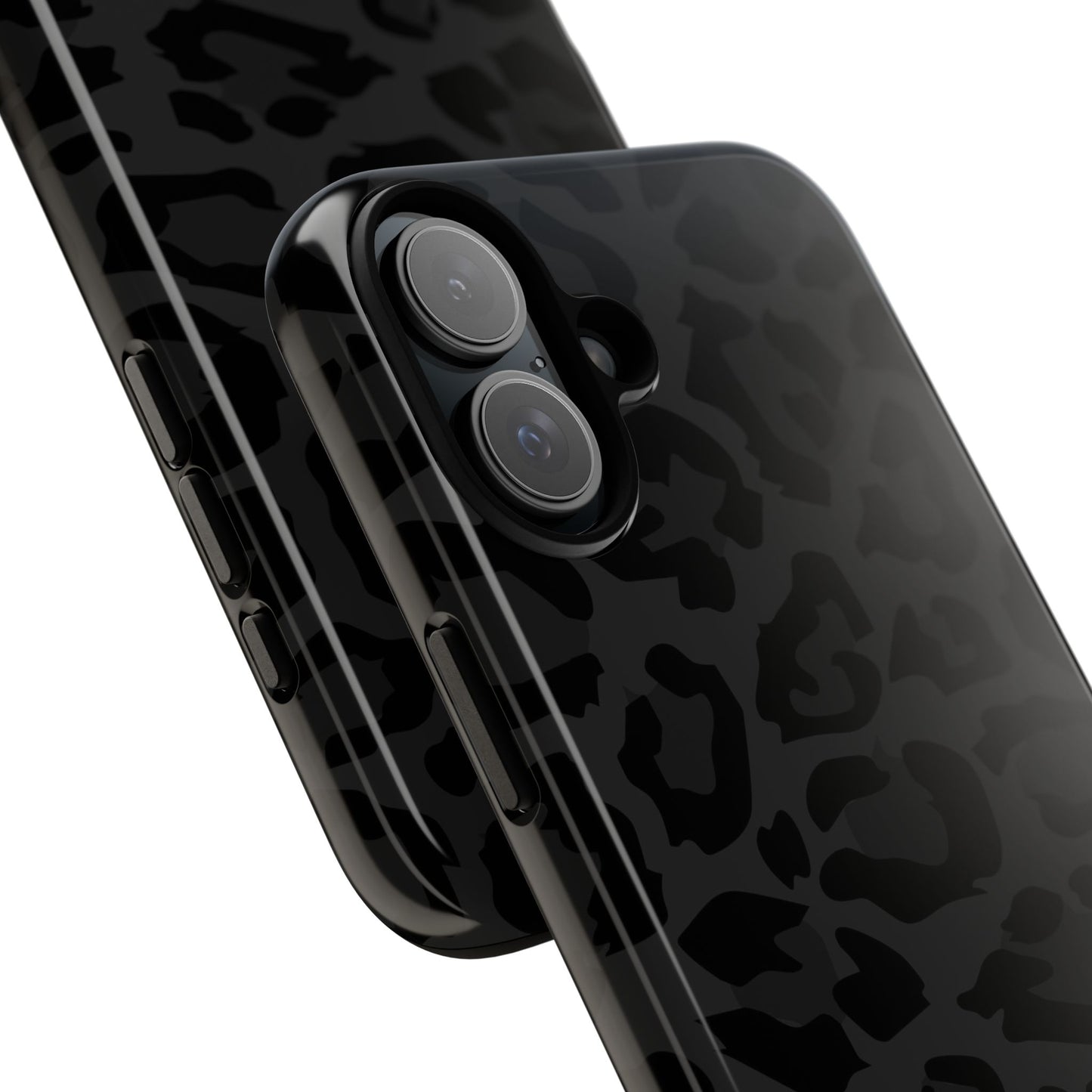 Black Leopard Print Tough Phone Case