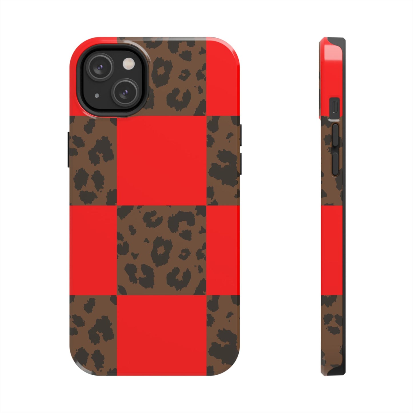 Red Buffalo Plaid Leopard Tough Phone Case