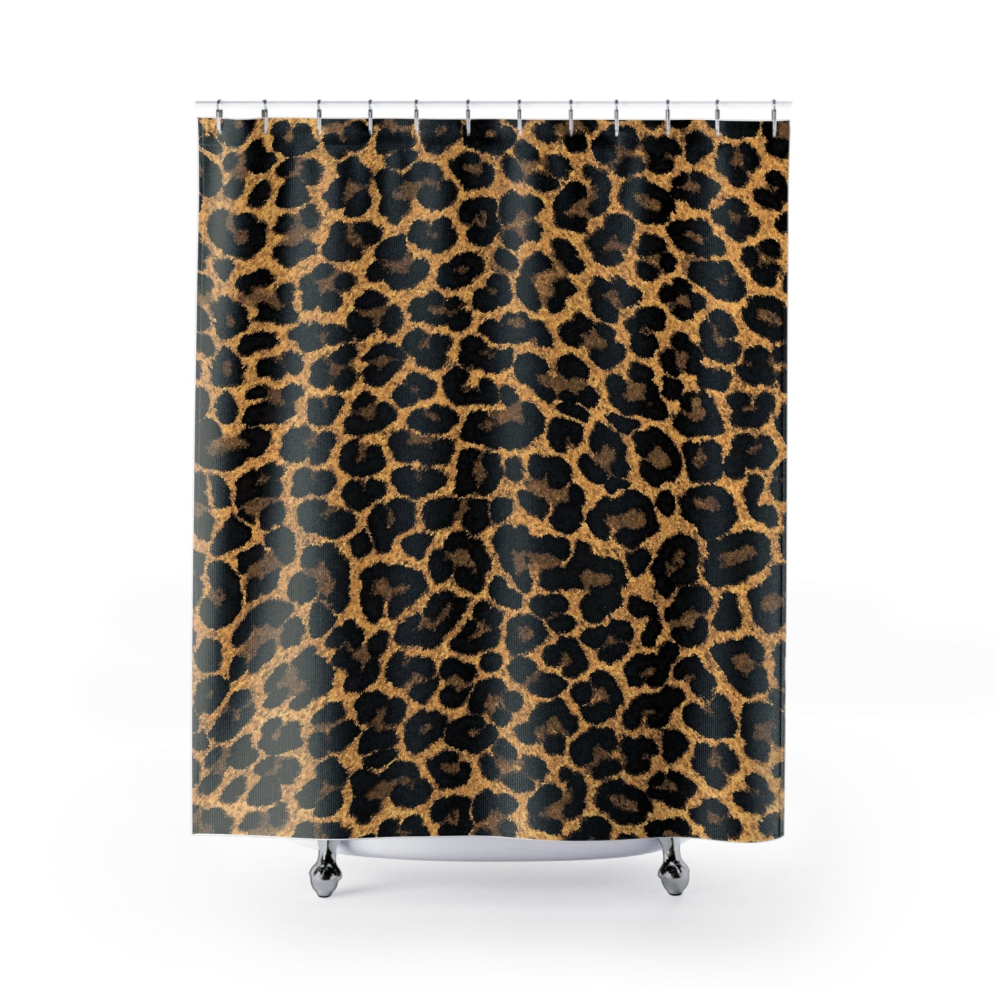 Leopard Print Shower Curtain — Bold Animal Print Bathroom Decor