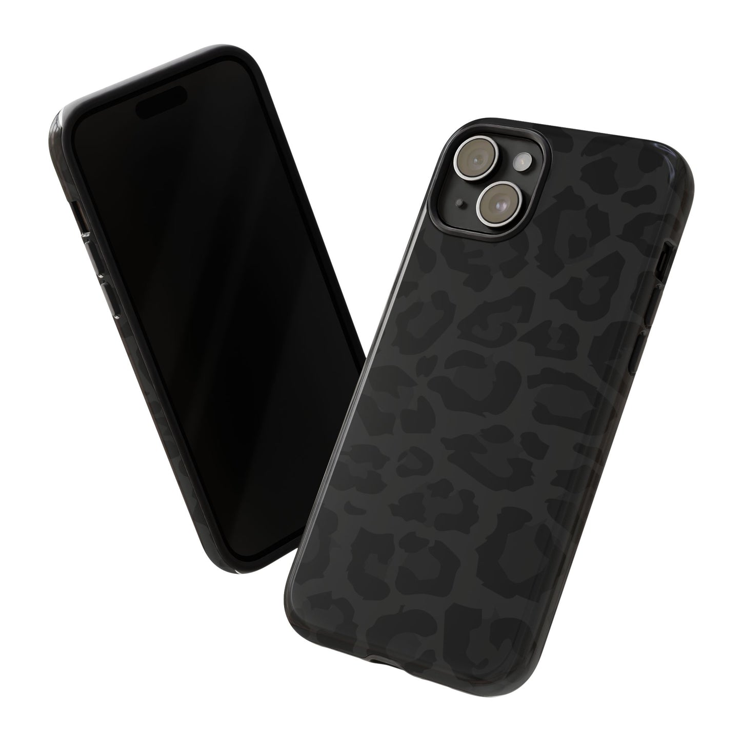 Black Leopard Print Tough Phone Case