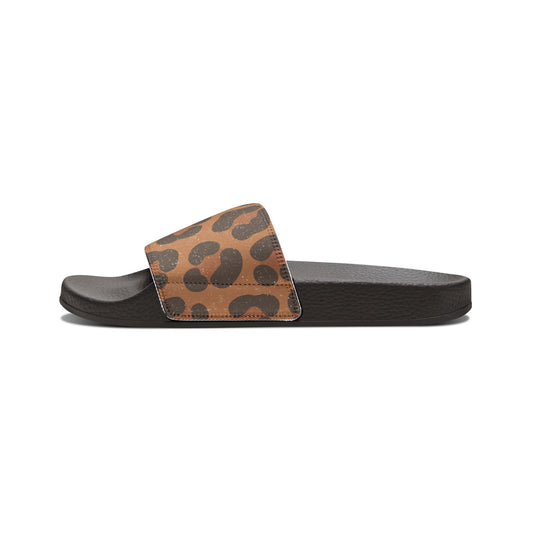 Leopard Print Removable Strap Slide Sandals