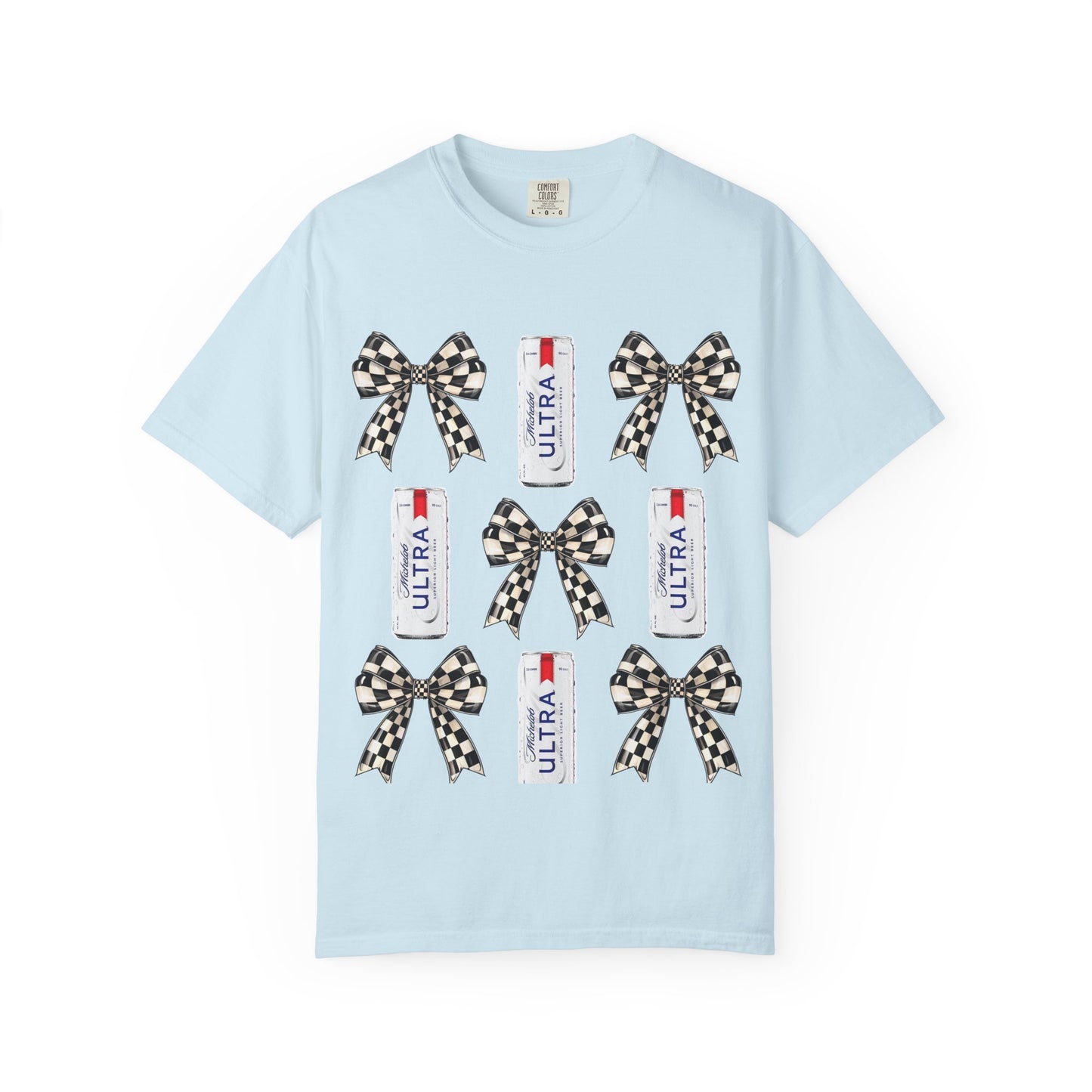 Checkered Bow & Can Graphic T-Shirt