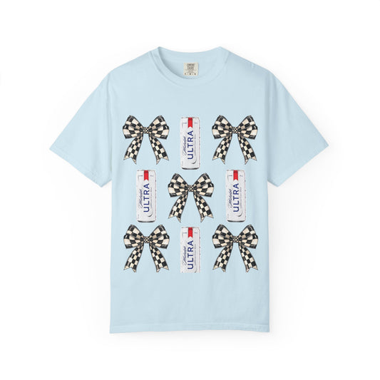 Checkered Bow & Can Graphic T-Shirt