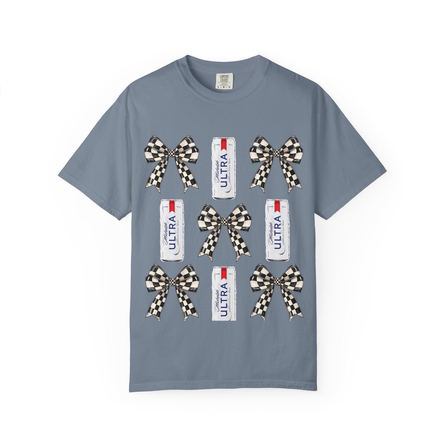 Checkered Bow & Can Graphic T-Shirt