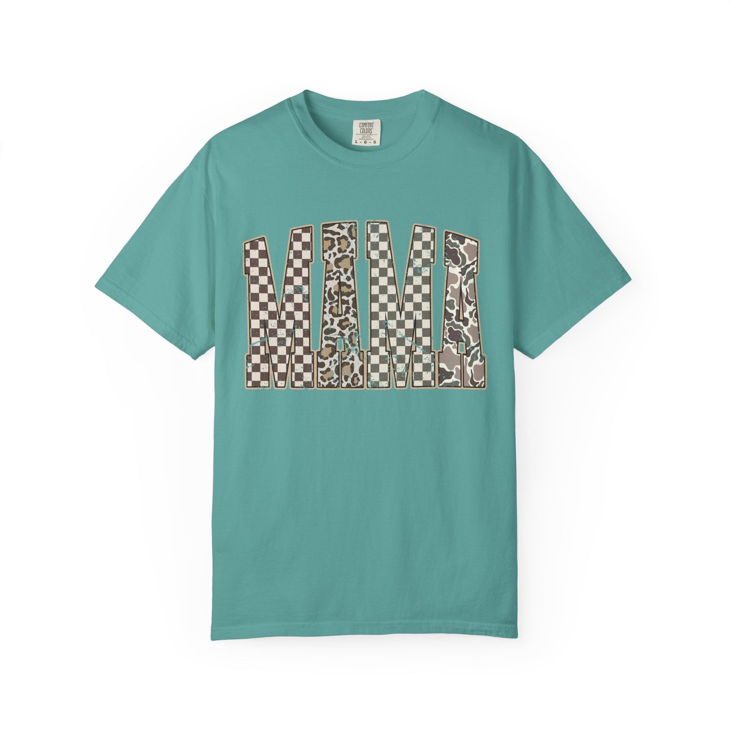 Mama Checkerboard Pattern Tee