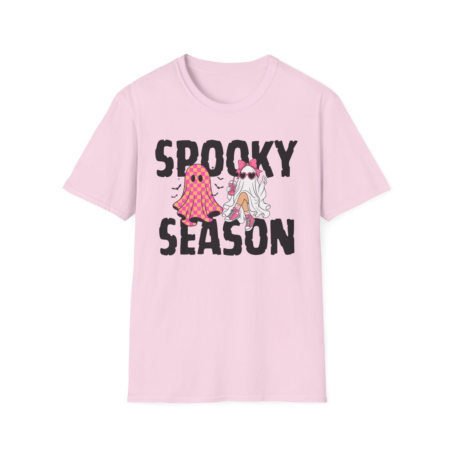 Spooky Season T-Shirt — Cute Ghost & Glam Halloween Tee