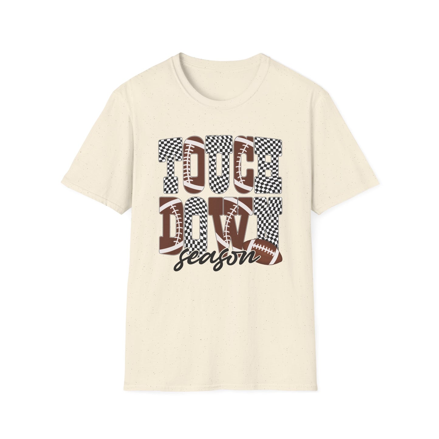 Touchdown Season T-Shirt — Plaid Football Lettering Tee