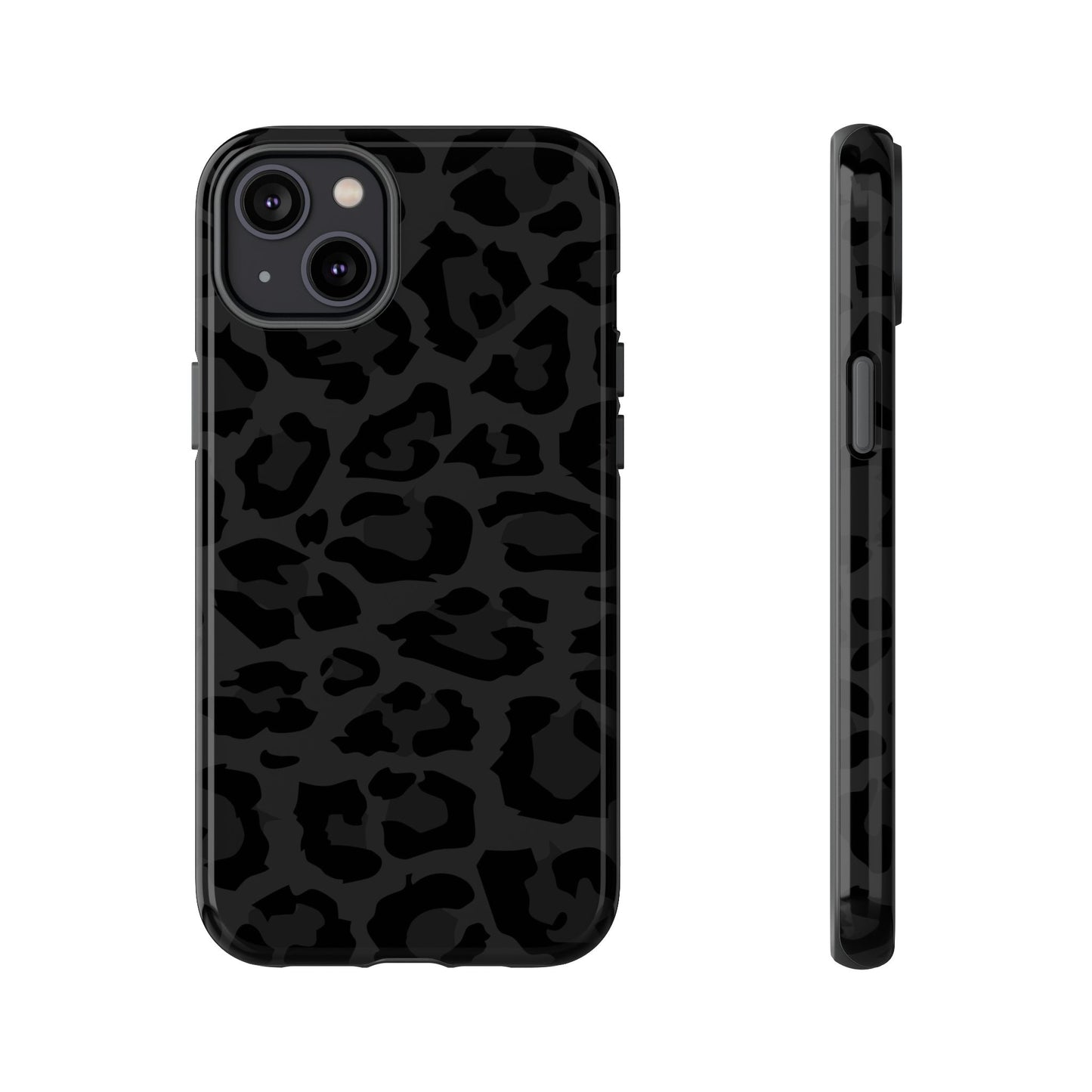 Black Leopard Print Tough Phone Case