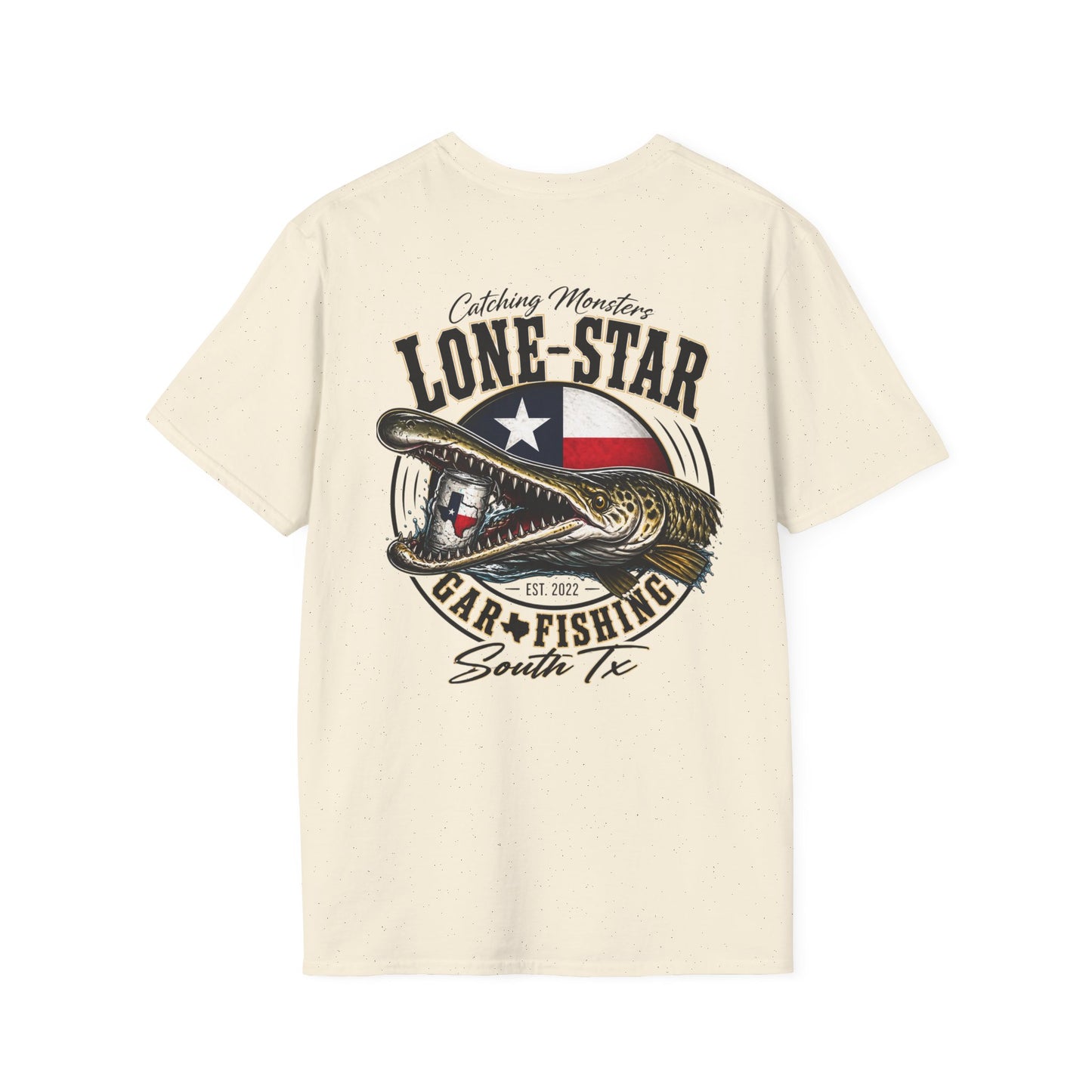 Lone-Star Fishing T-Shirt — "Catching Monster" Texas Flag Bass Shirt