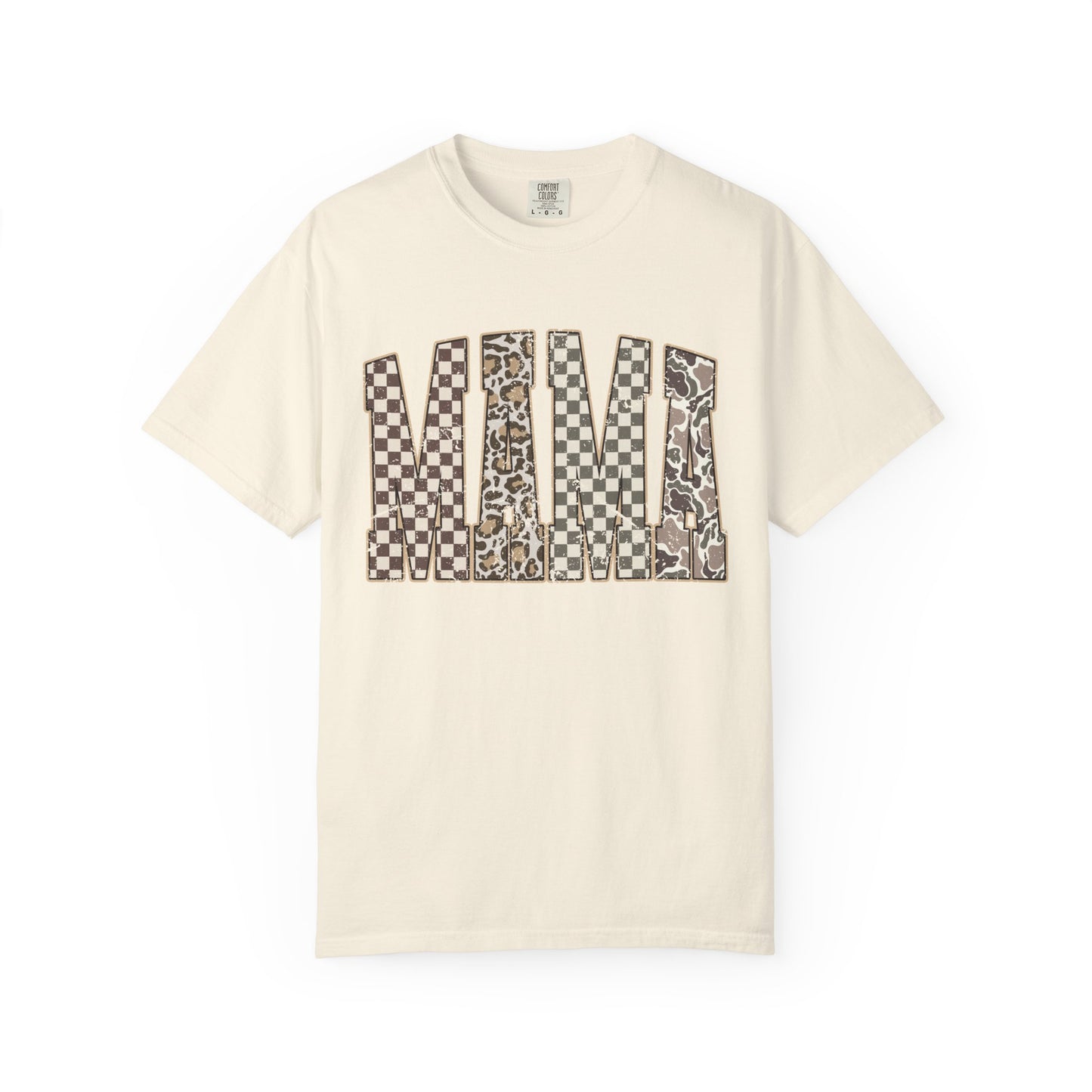 Mama Checkerboard Pattern Tee
