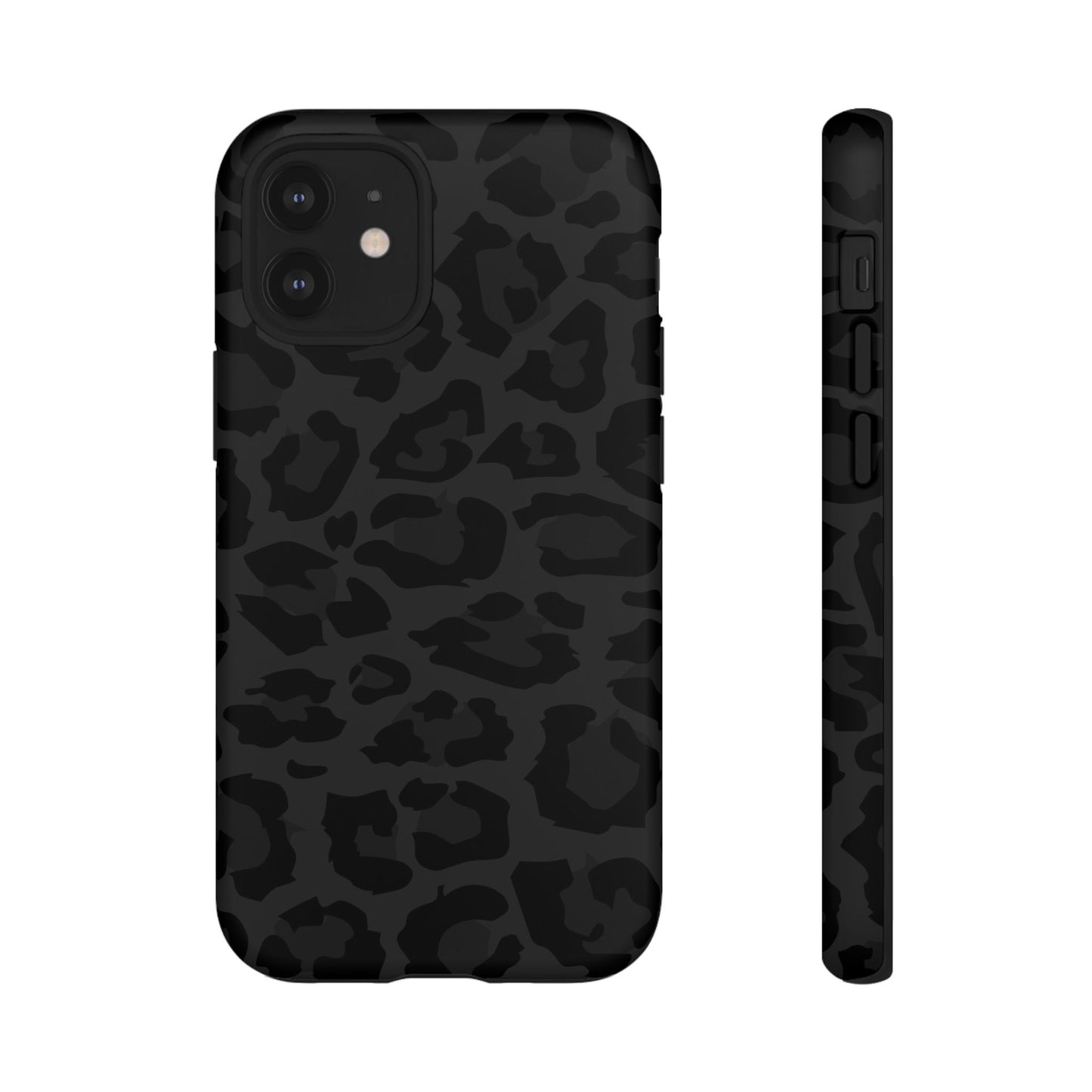 Black Leopard Print Tough Phone Case