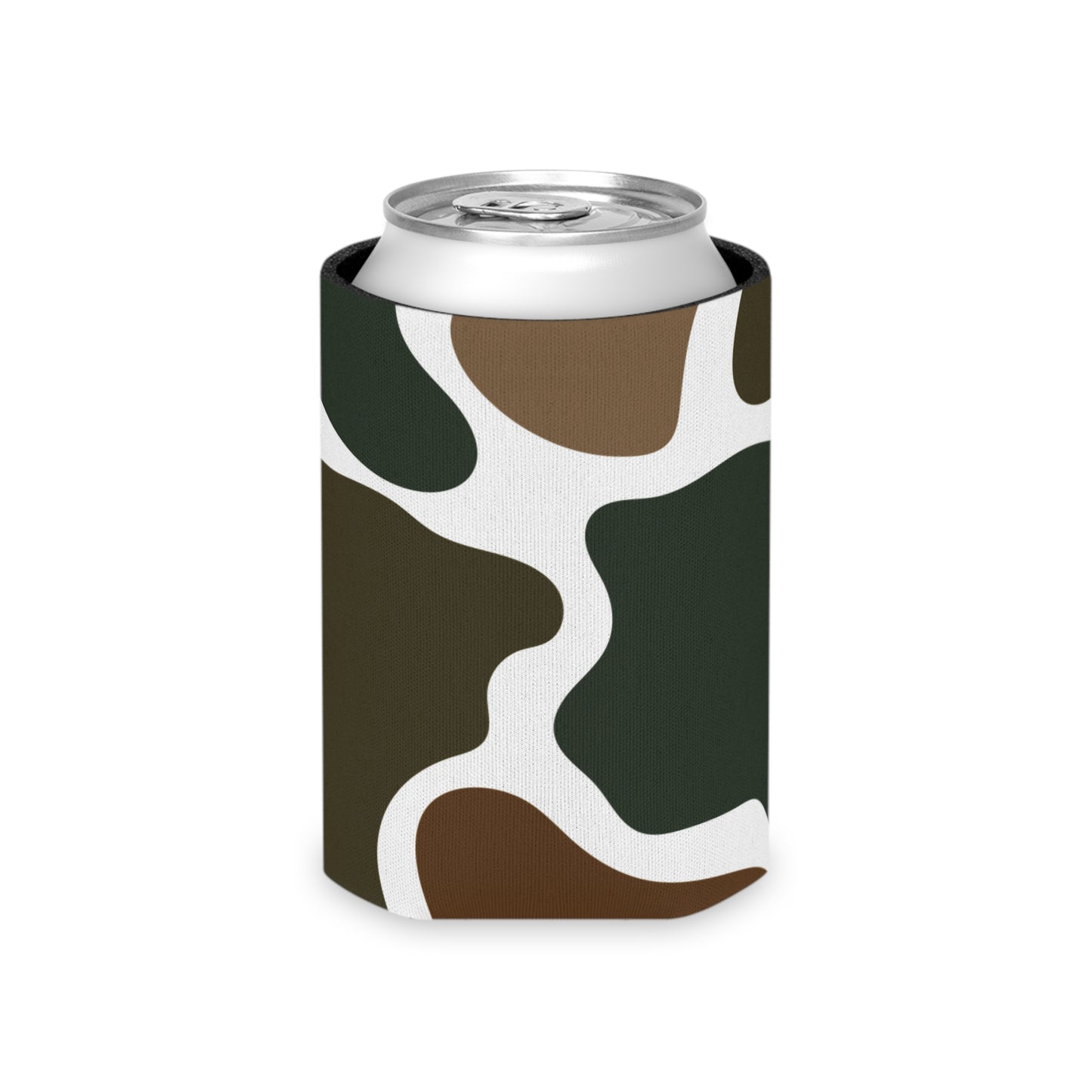 Camouflage Pattern Can Cooler – Brown Green Camo Beer Koozie