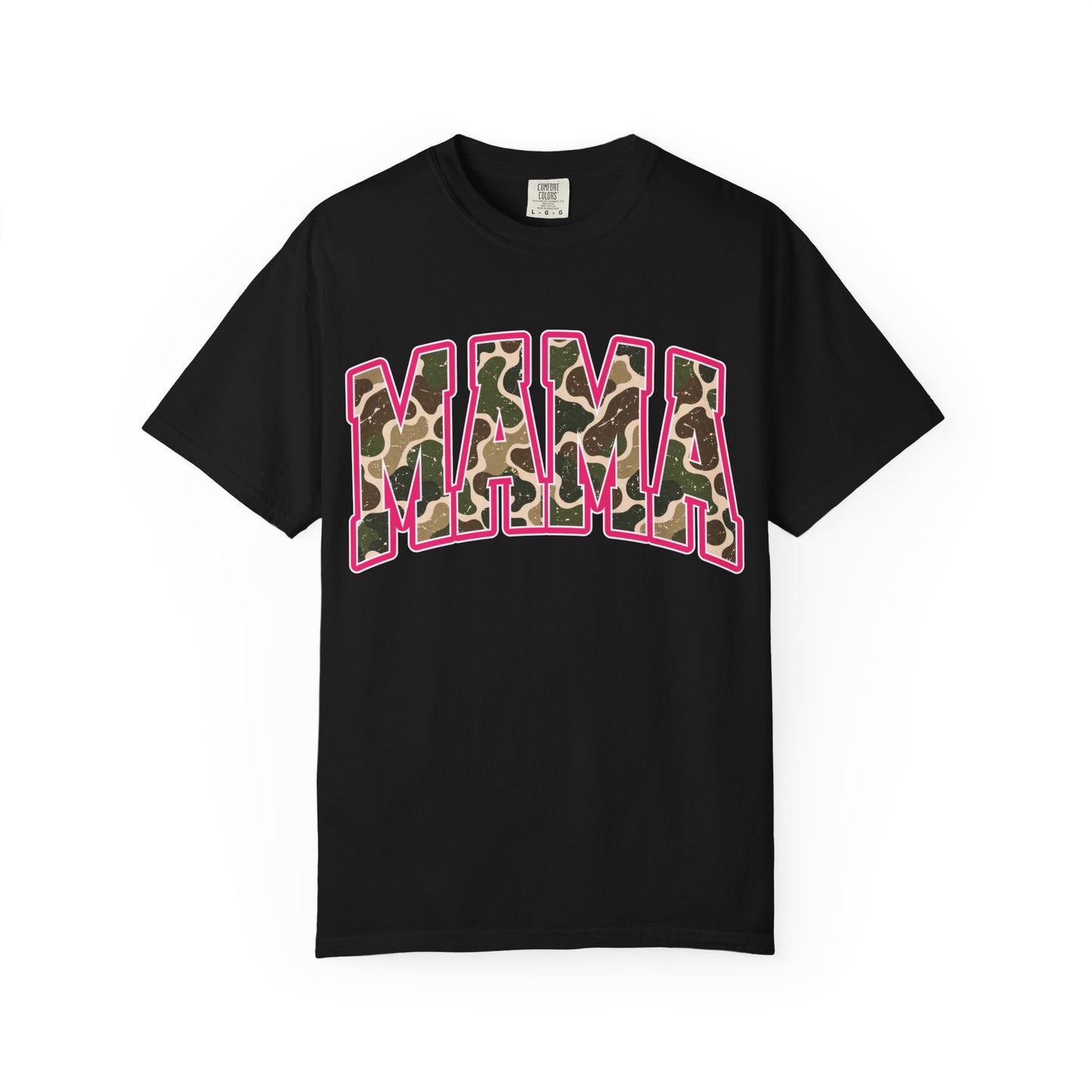 Mama Leopard Print Pink Outline "MAMA" T-Shirt